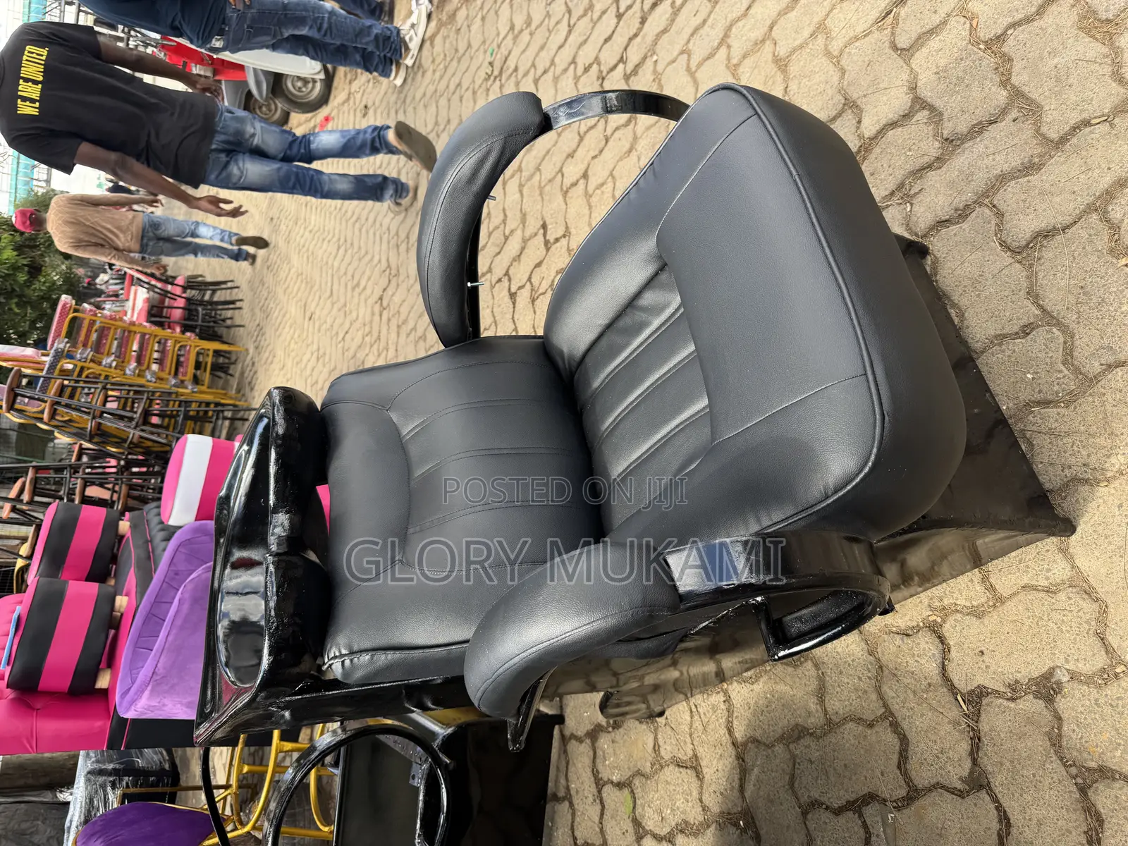 Black Leather Hairwash Salon Sink Chair