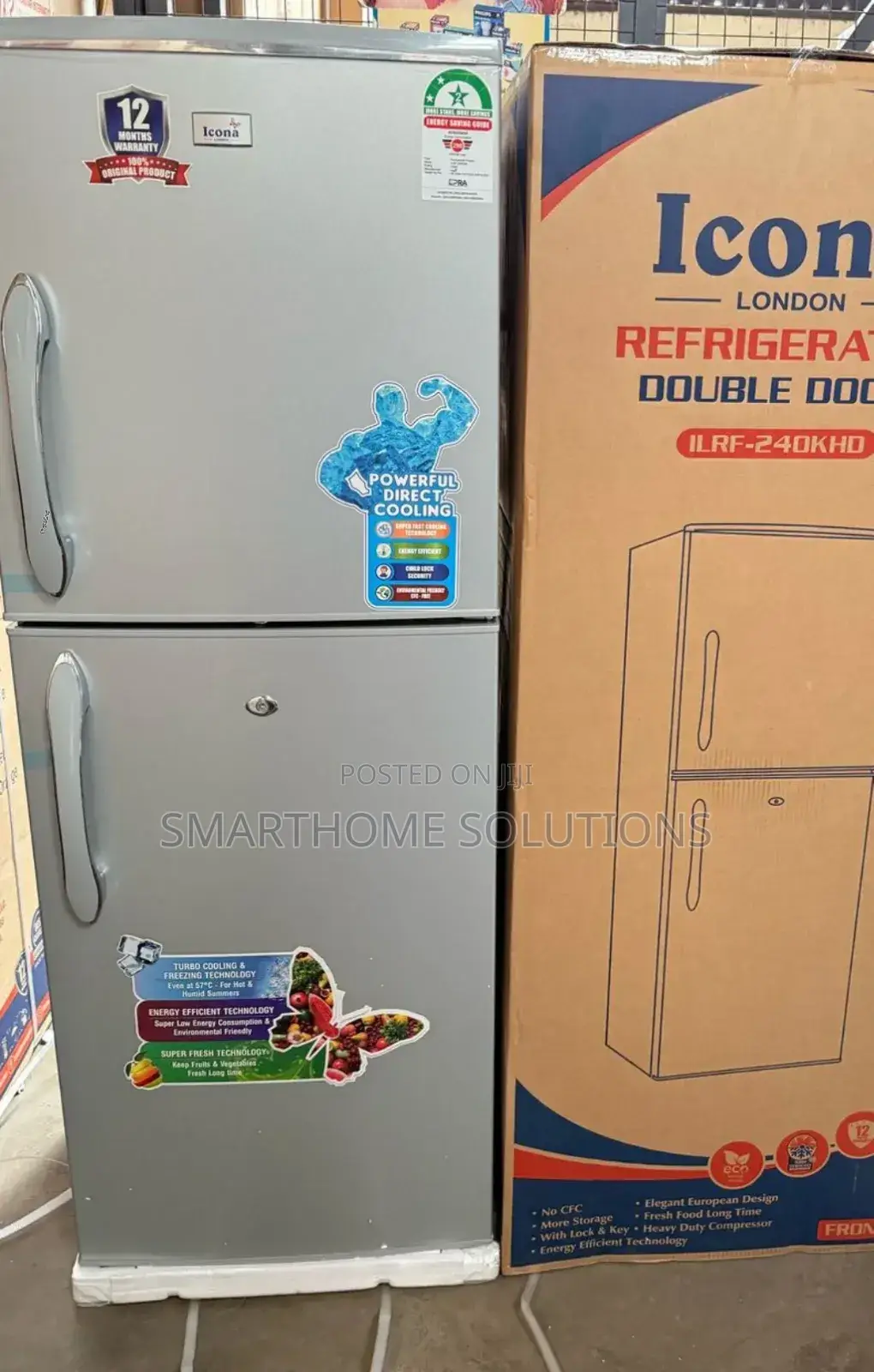 Icona 225 Litres Double Door Refrigerator Plus Handle I/225