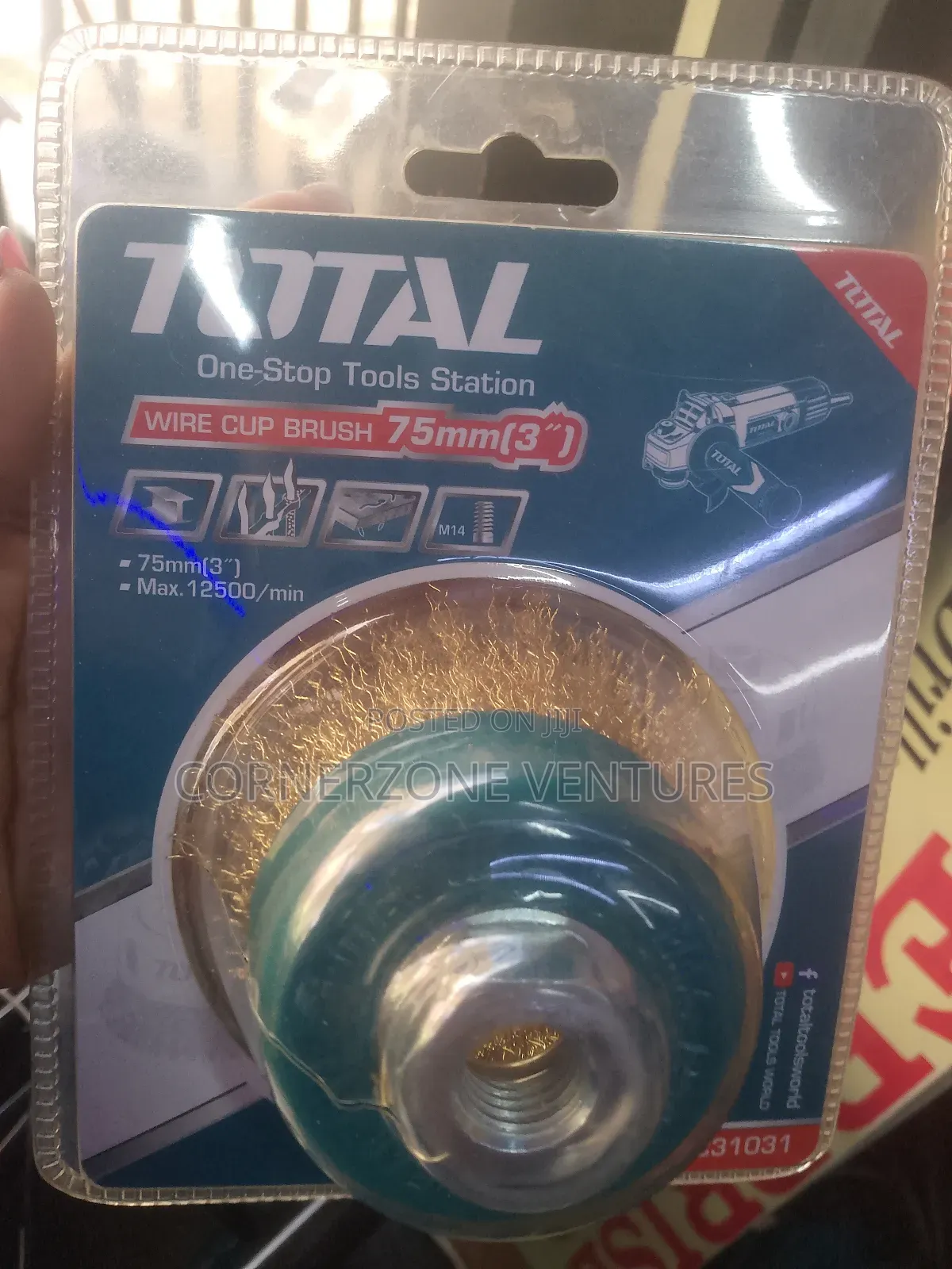 Total Wire Cup Brush 75mm, 3"