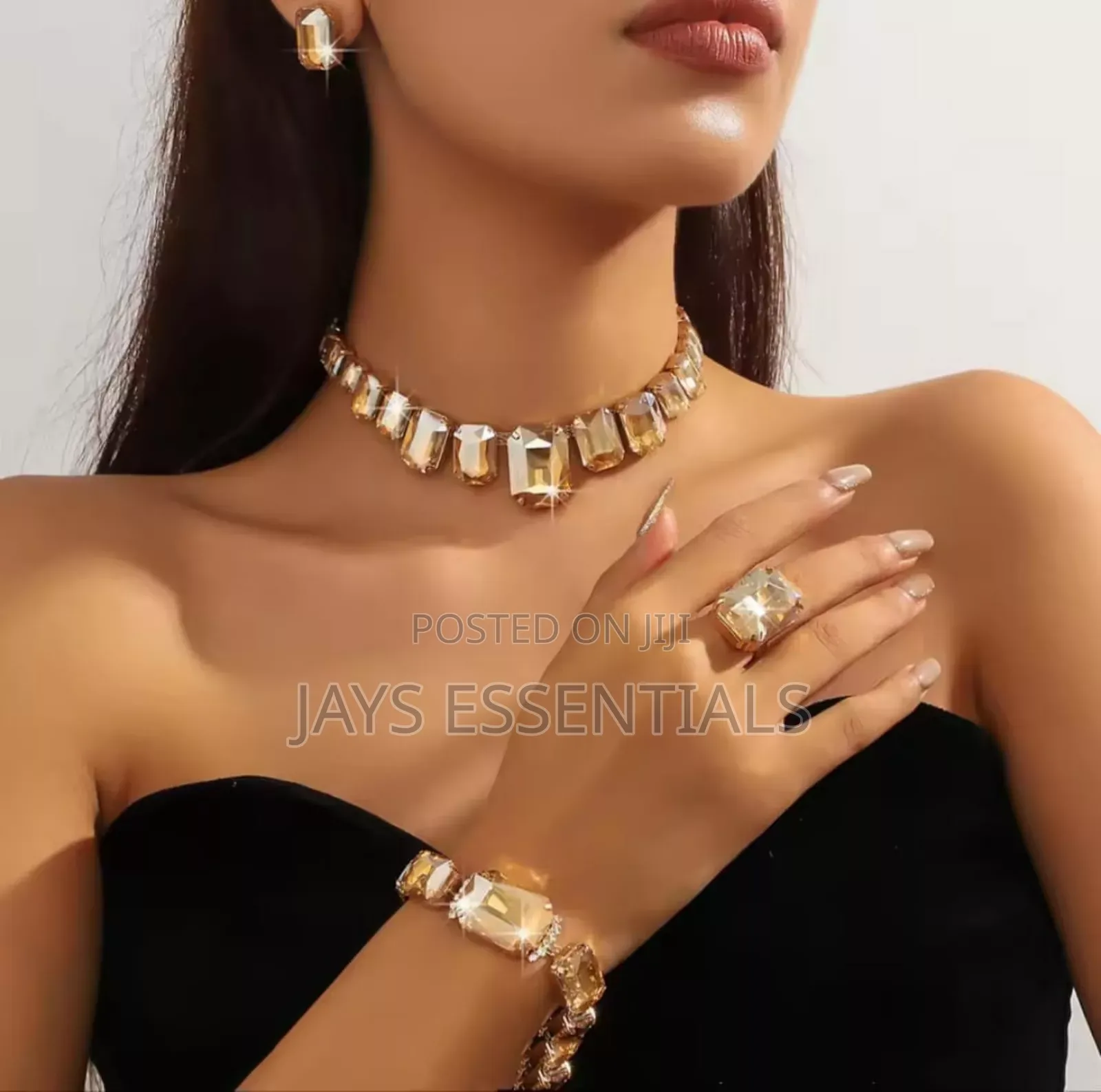 4 Piece Rhinestone Jewelry Set