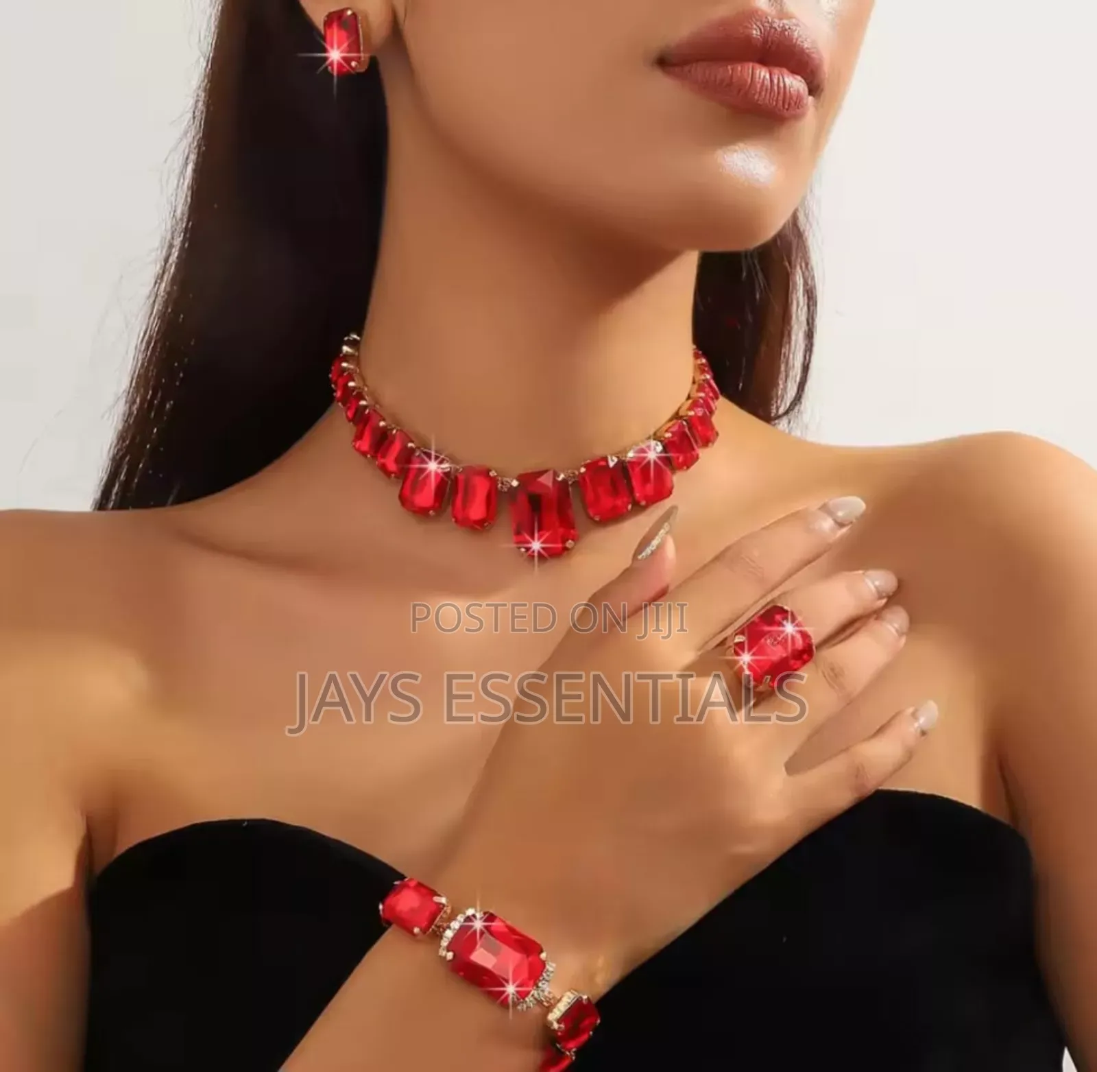 4 Piece Rhinestone Jewelry Set