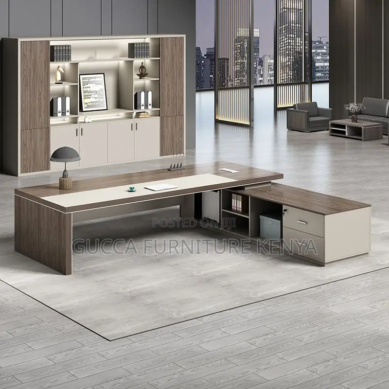 Office Tables:Modern Solid L-Shape 160cm With Extension