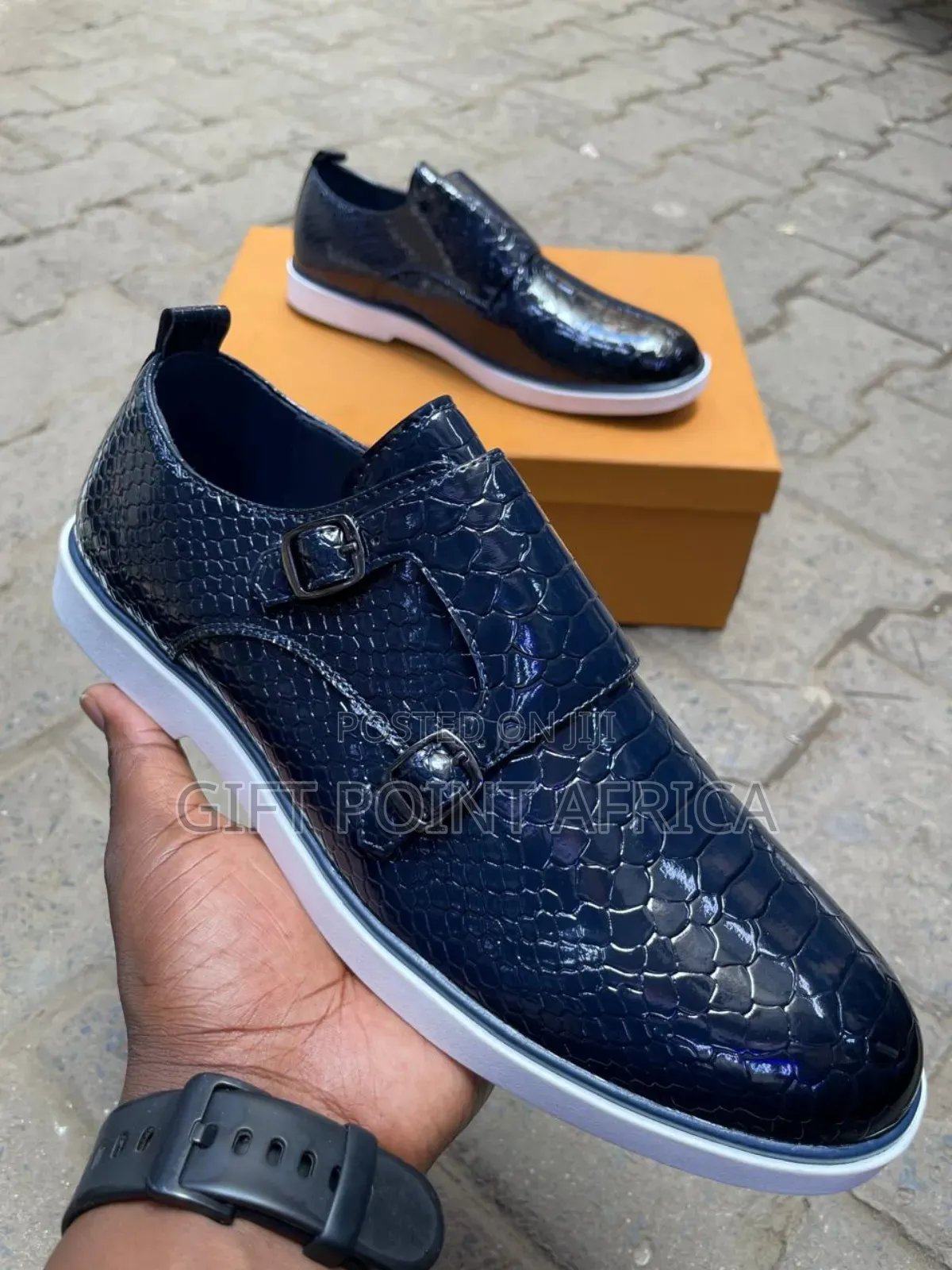 Navy Blue Berluti Smart Casual Shoes