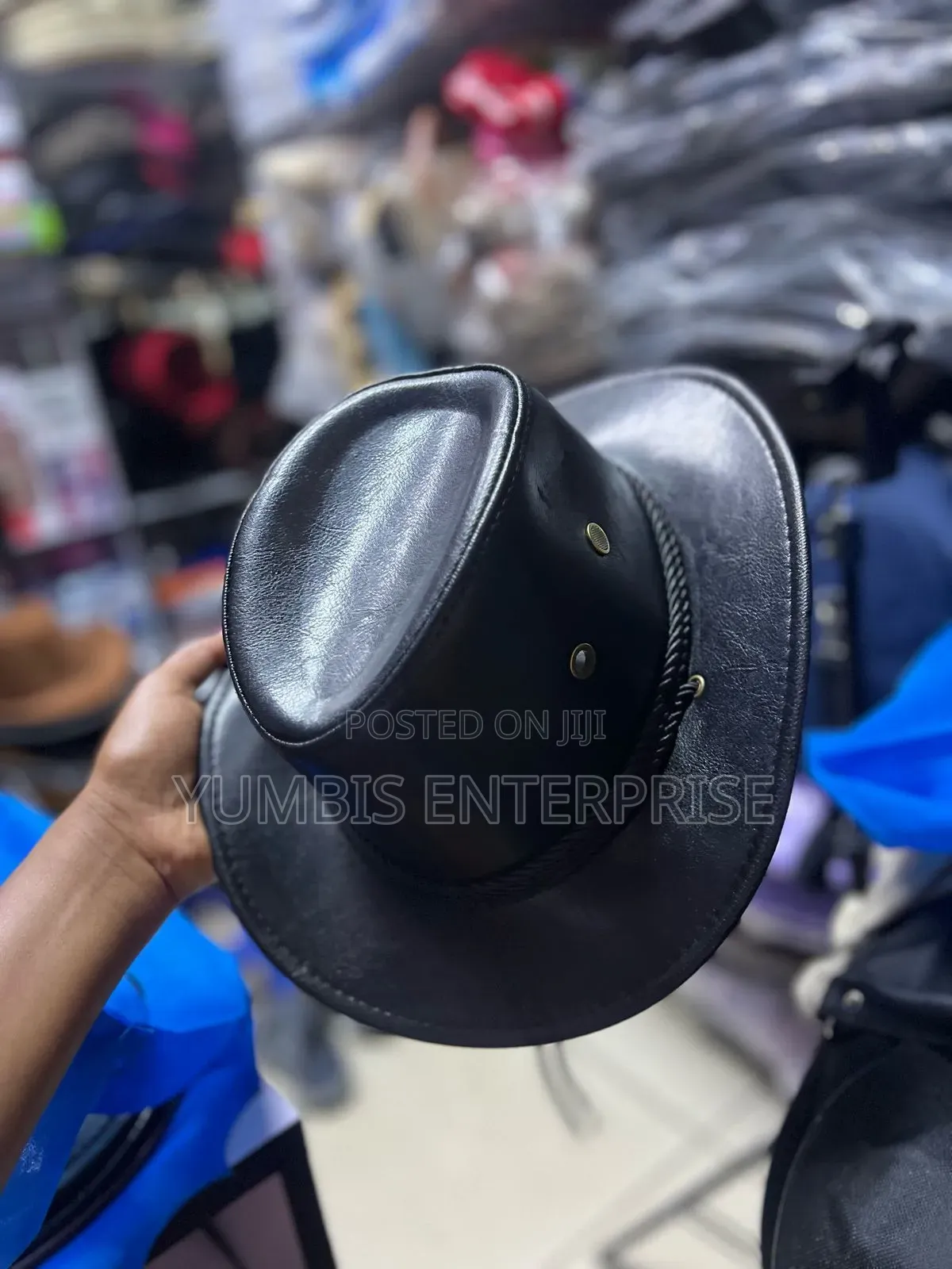 Black Small Size Kids 'Cowboy:Hats at 800 Leather Material