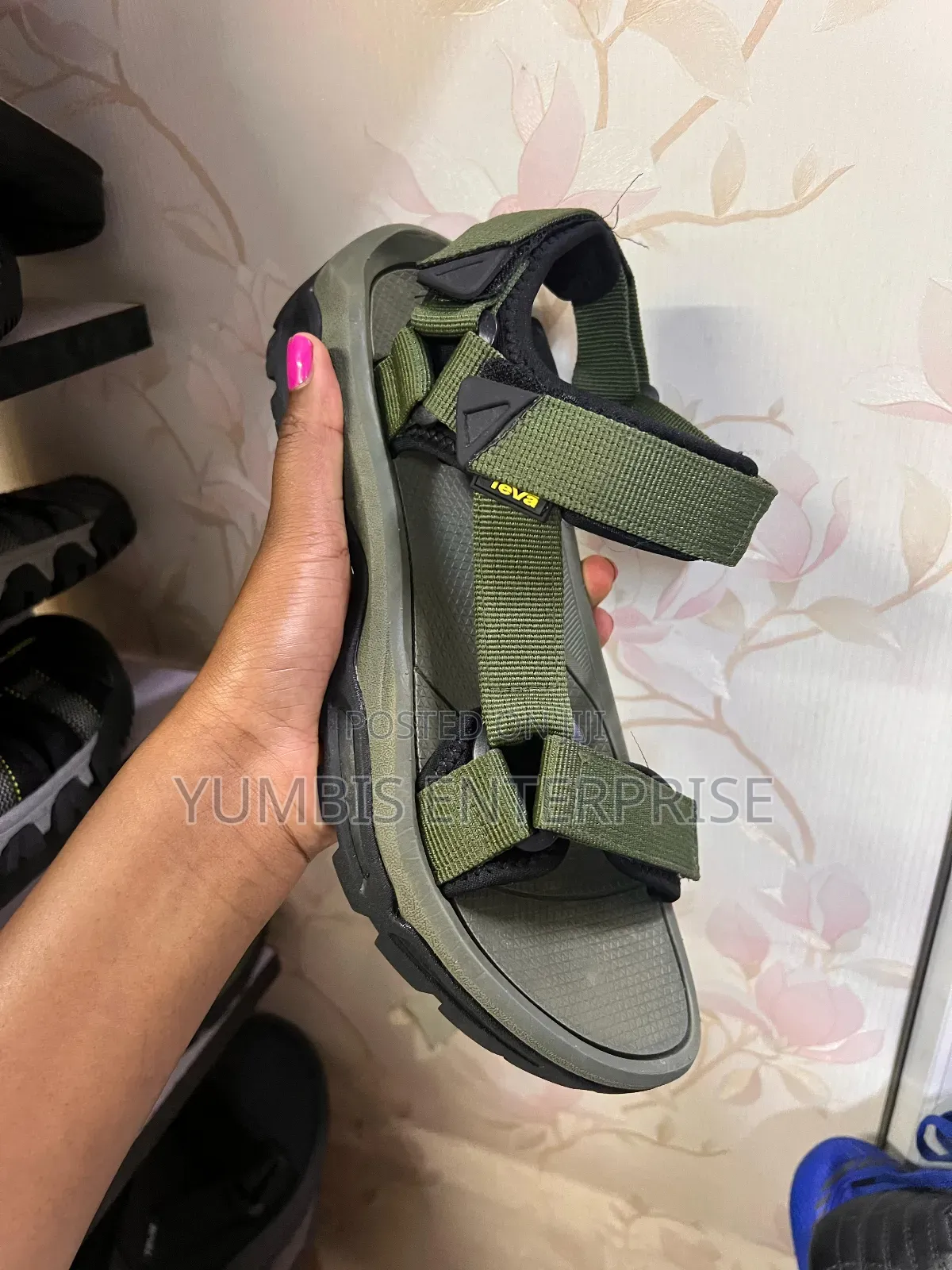 Green  Men's _Teva Open -Shoes With Rubber Sole