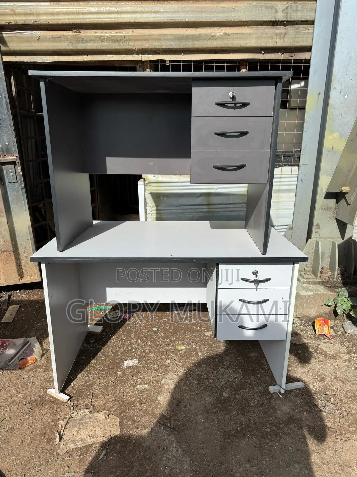 Grey And White Office Desk Table 1m