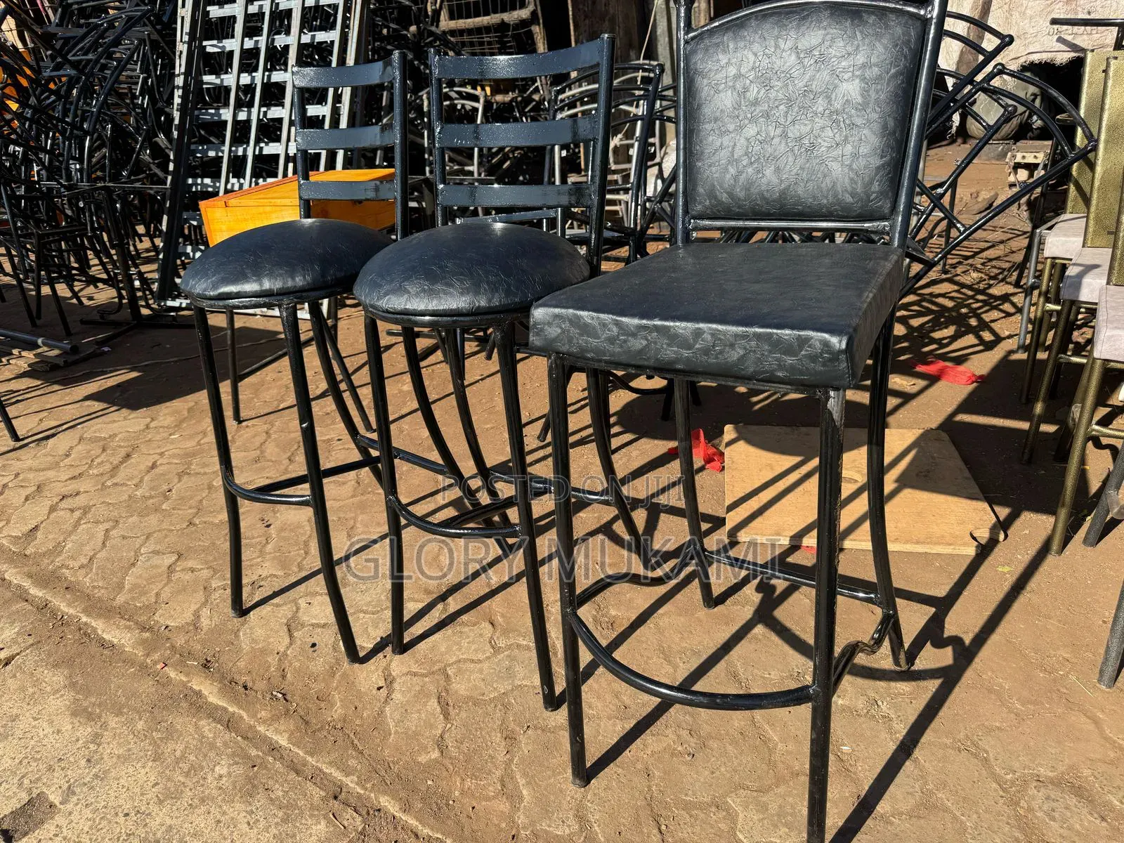 Restaurants And Bar High Chairs Black Painted