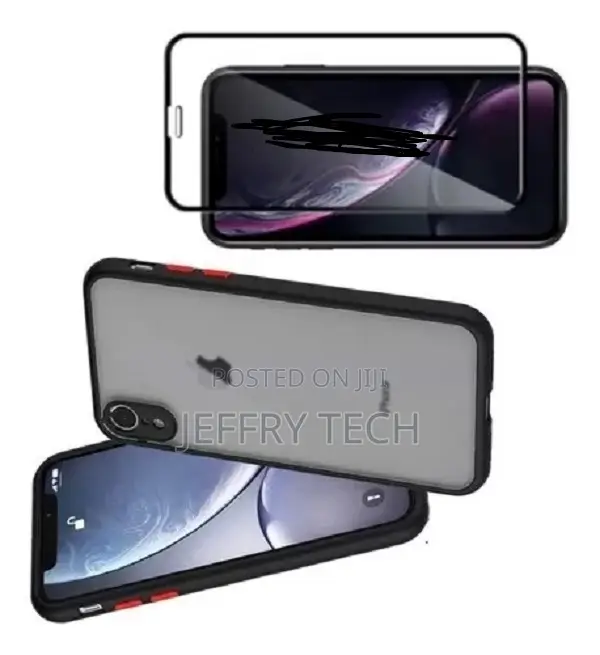 Translucent Case Cover + 3d Glass Film for iPhone Xr
