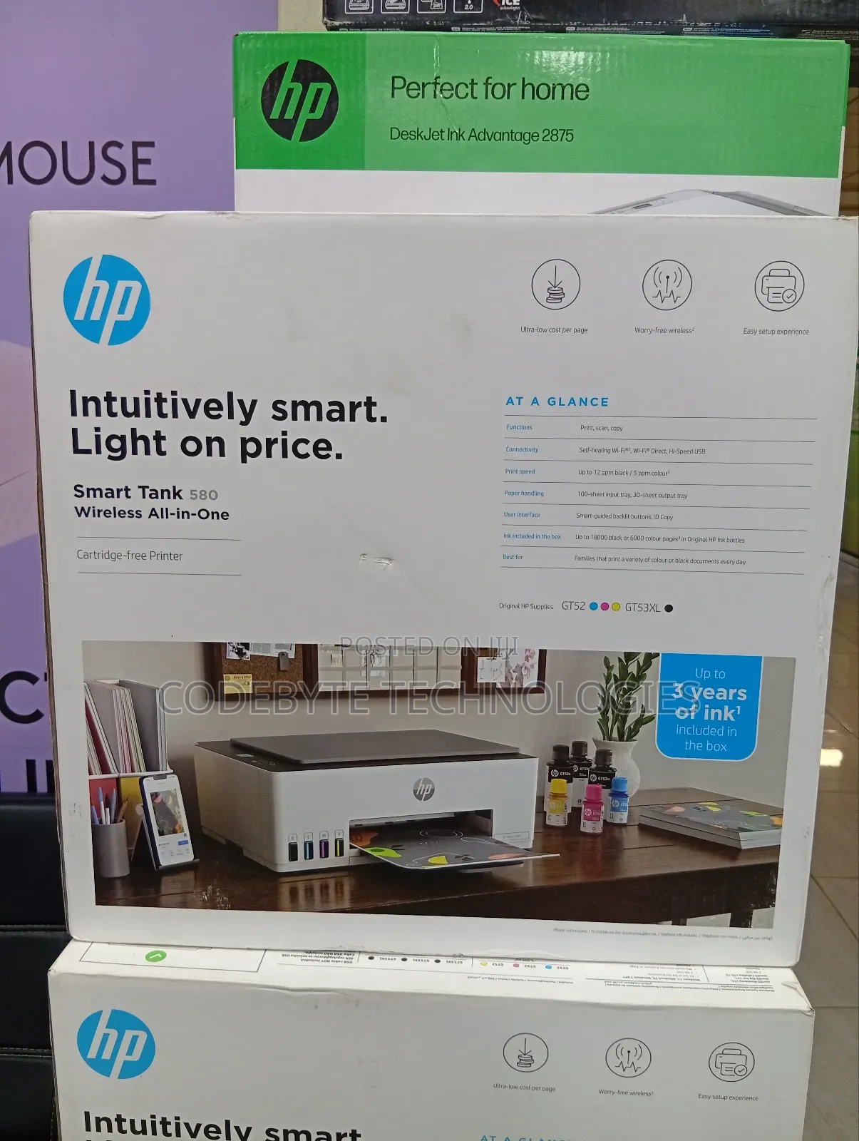 Color Wireless Ink Printer Hp Smart Tank 580 Aio Wifi
