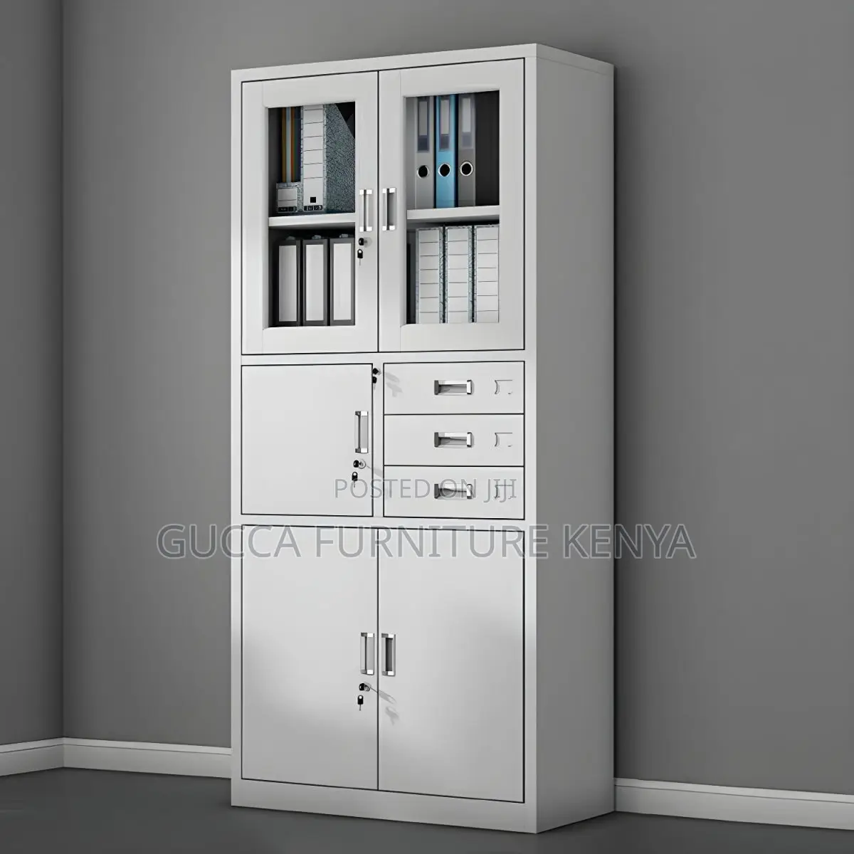 Cabinets:Secure White Metal Modern Filing Cabinet With Lock