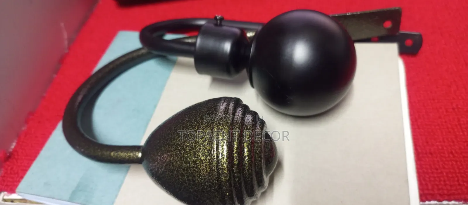 Black and Antique Green Heavy Duty Curtain Holders