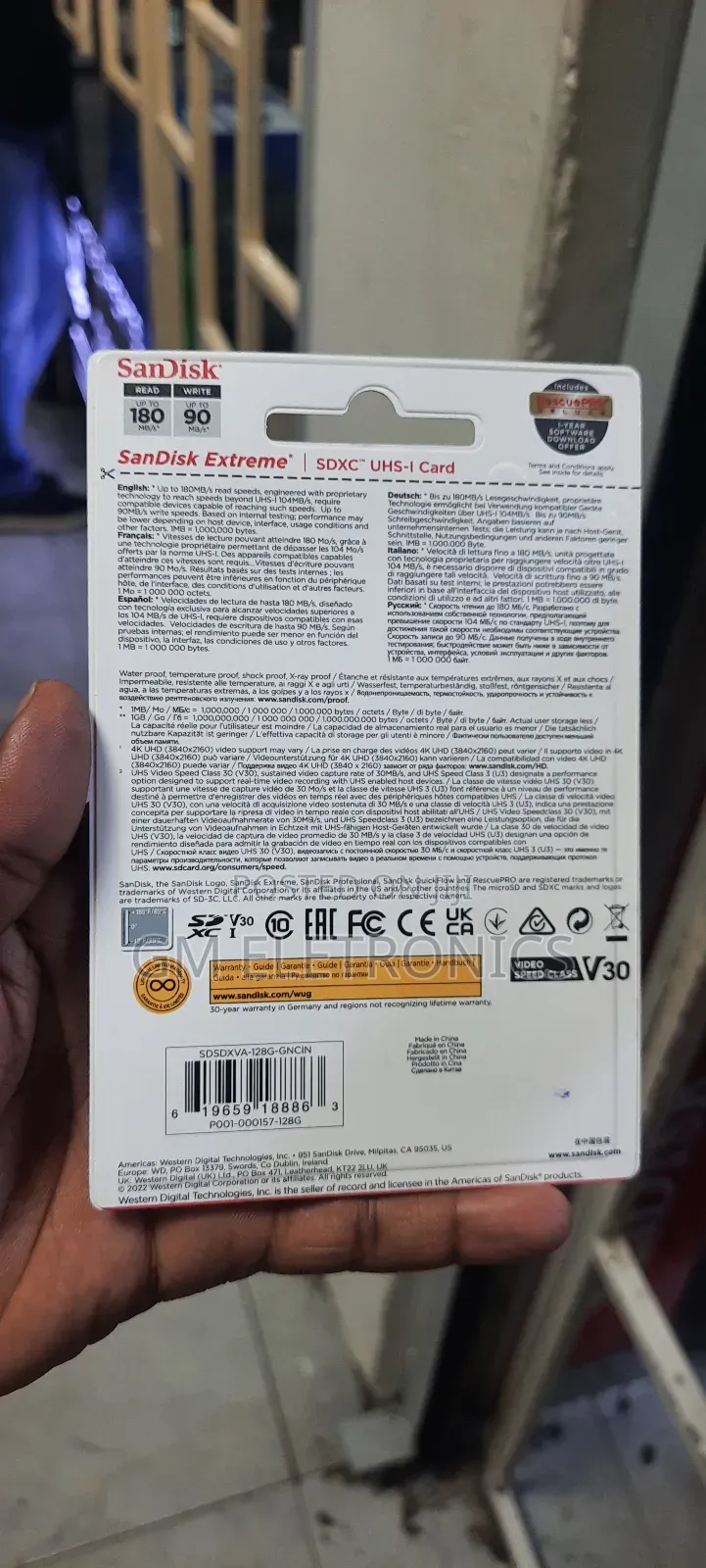 New Sandisk 128gb Extreme Uhs-I SDXC Memory Card.