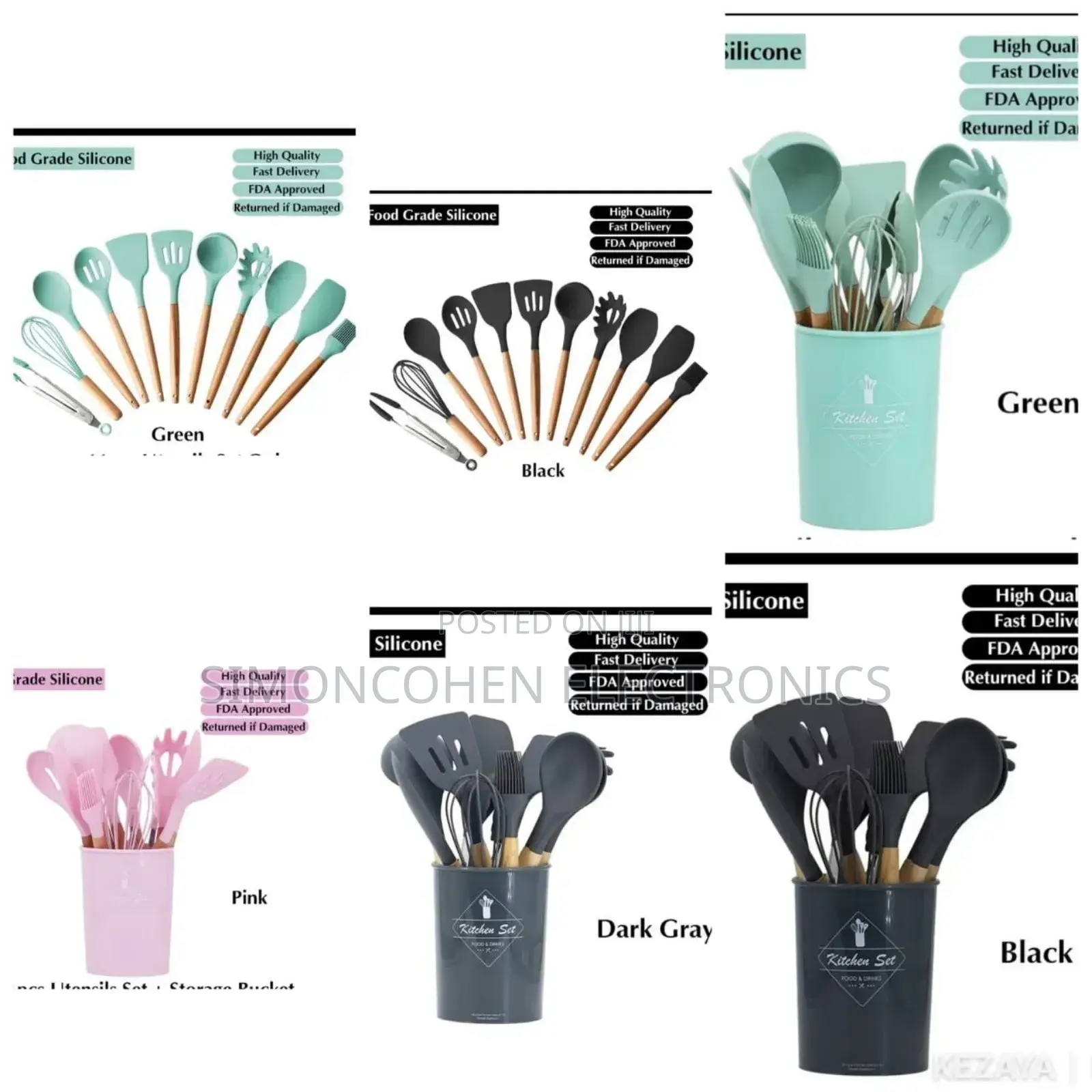 12pcs Silicone Spoons Set