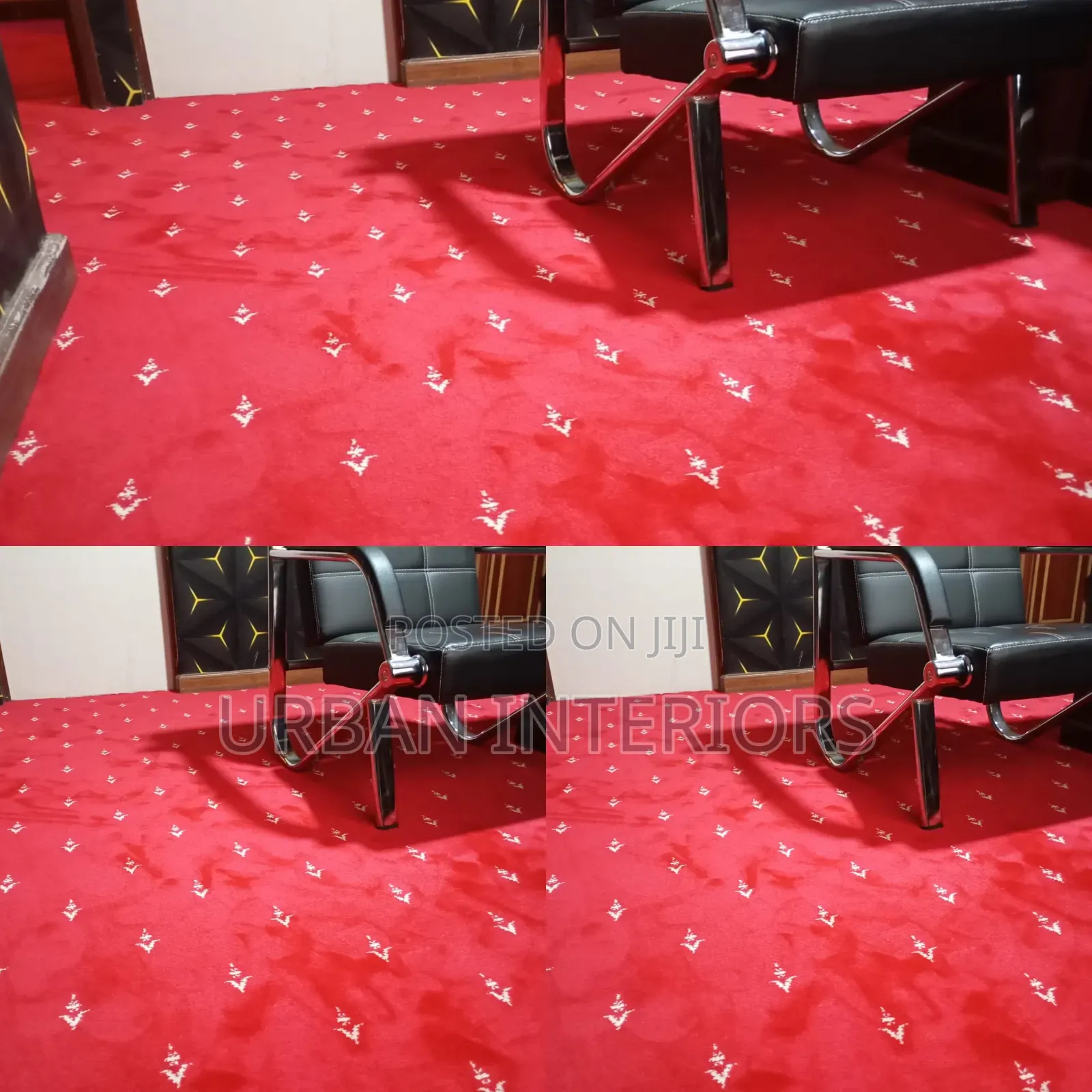 Red Executive Carpets. White Arrow Patterns