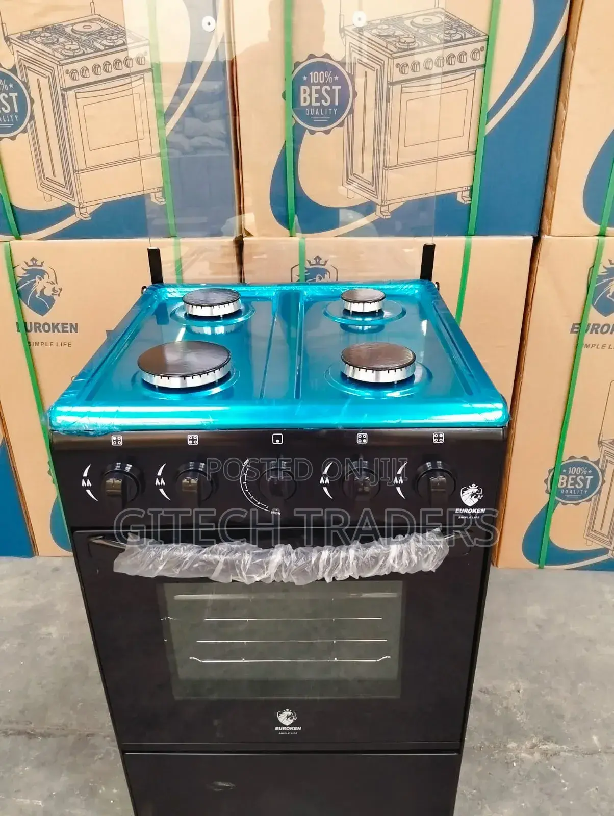 Full Euroken Standing Cooker With Gas Oven Cooker