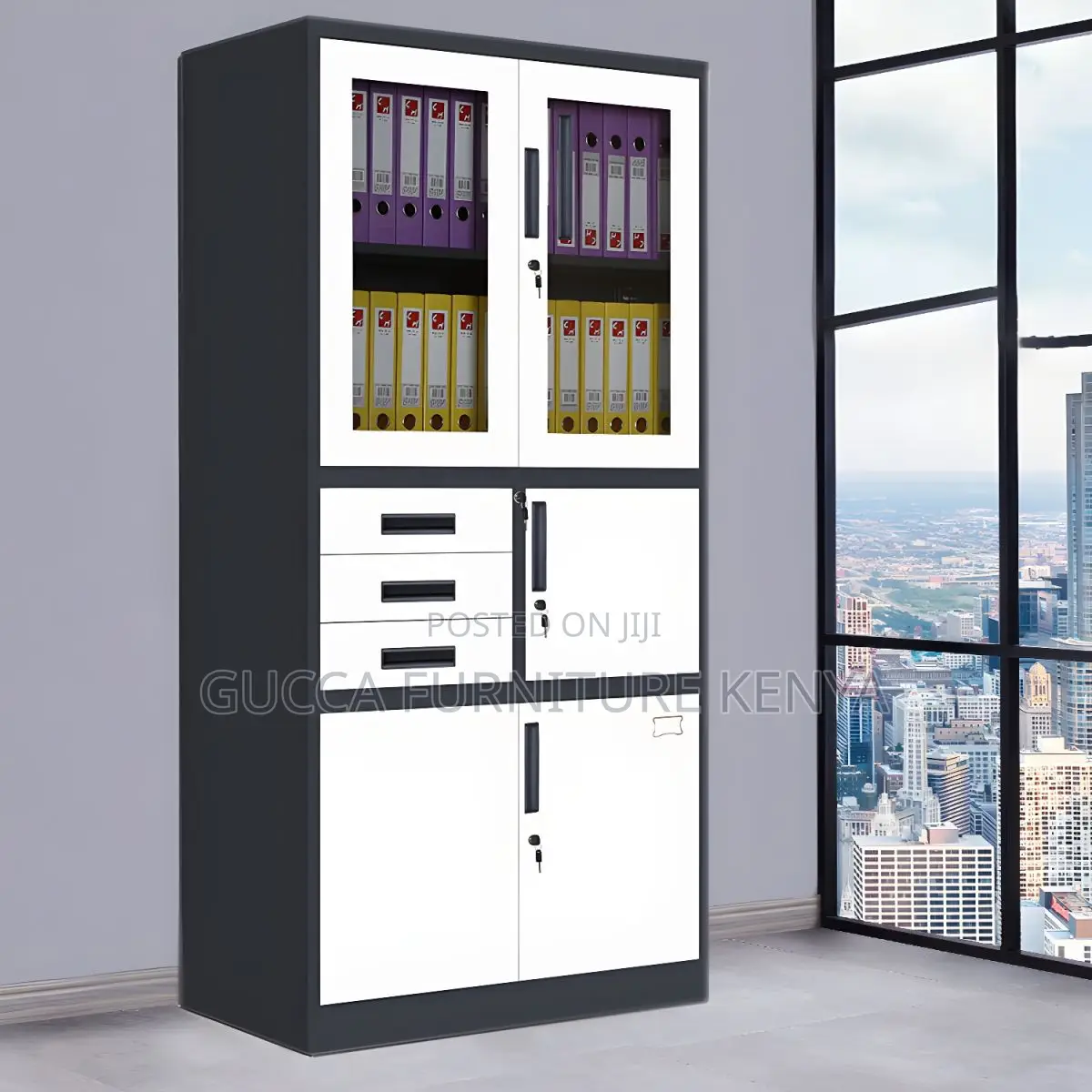 Cabinets:2-Door Office Locking File Cabinet With Safe