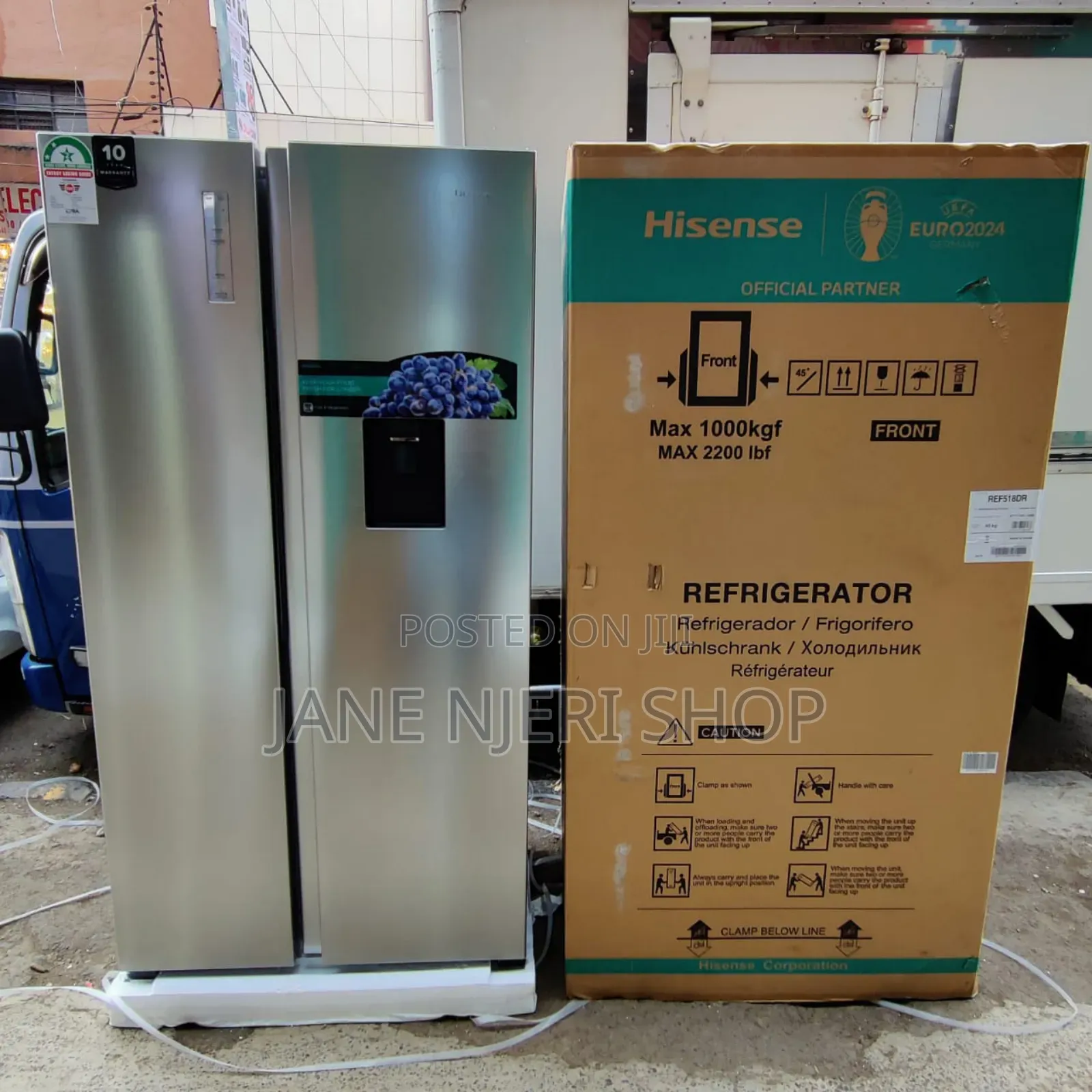 Hisense 518 Fridge New Side by Side With Dispenser
