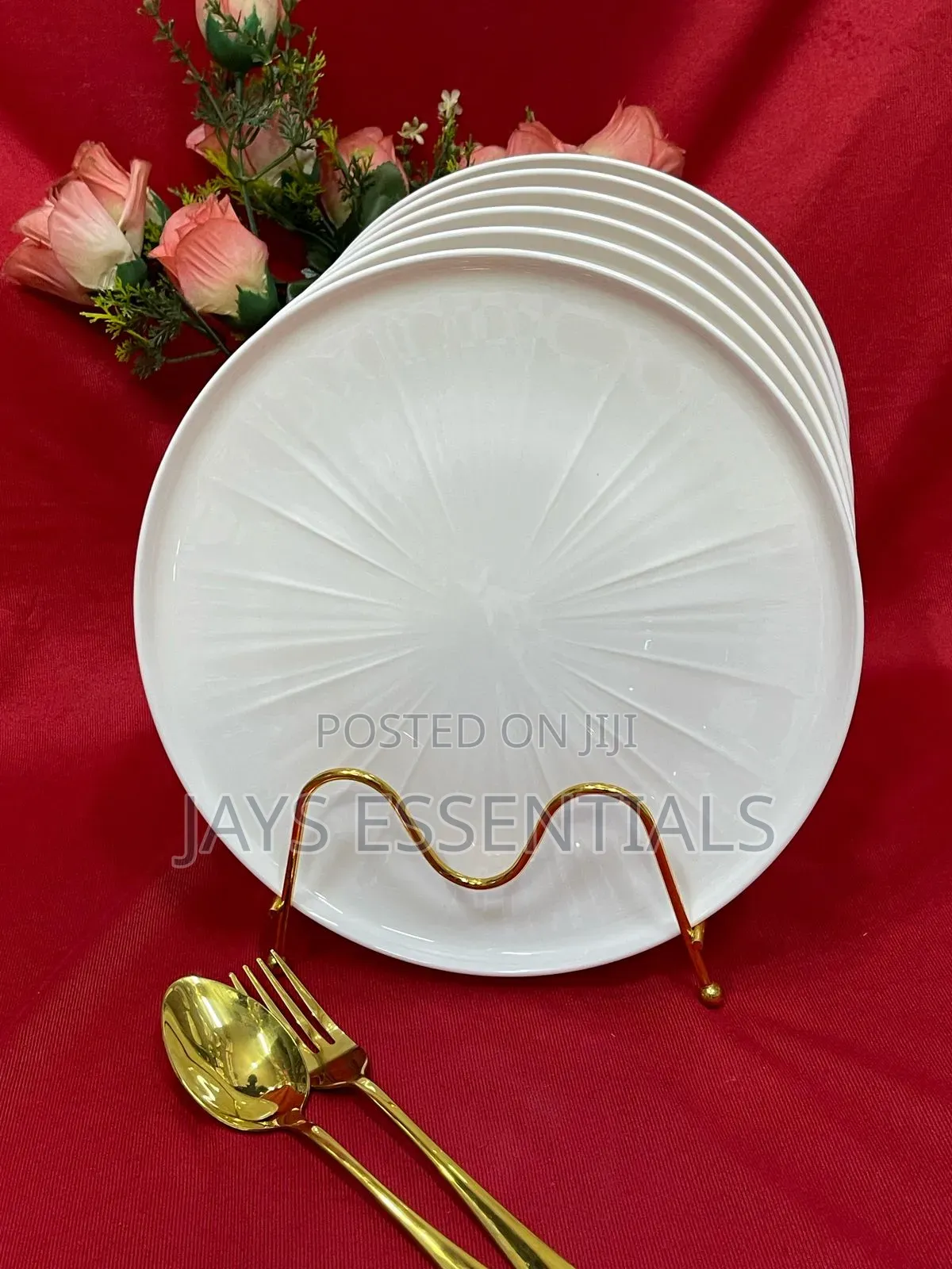 6pc White Dinner Round Plates