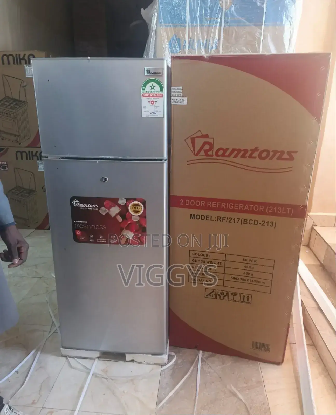 Ramtons Rf/217- 2 Door Direct Cool Fridge - 213 Liters -.