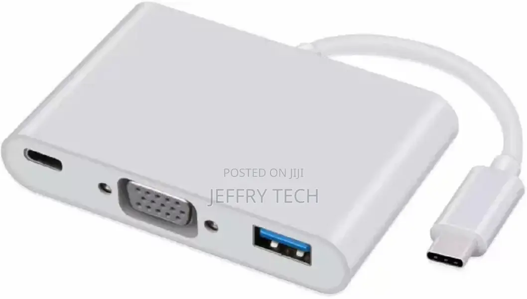 Ruhza Usb-C to Vga Adapter Type C 3-in-1 Dock With