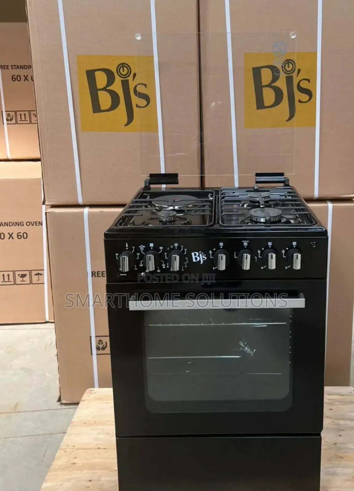 Black BJS 60by60 3-Gas+1 Hot Plate With Turbo-Fan F/G
