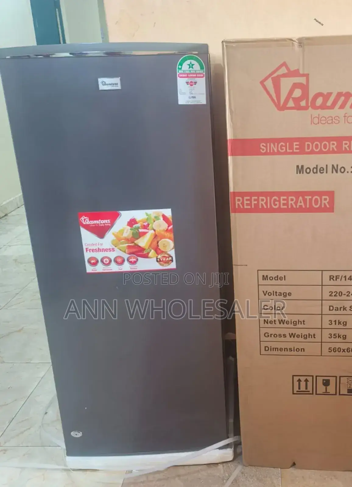 Ramtons Rf/140-Single Door 180lt Fridge-Silver