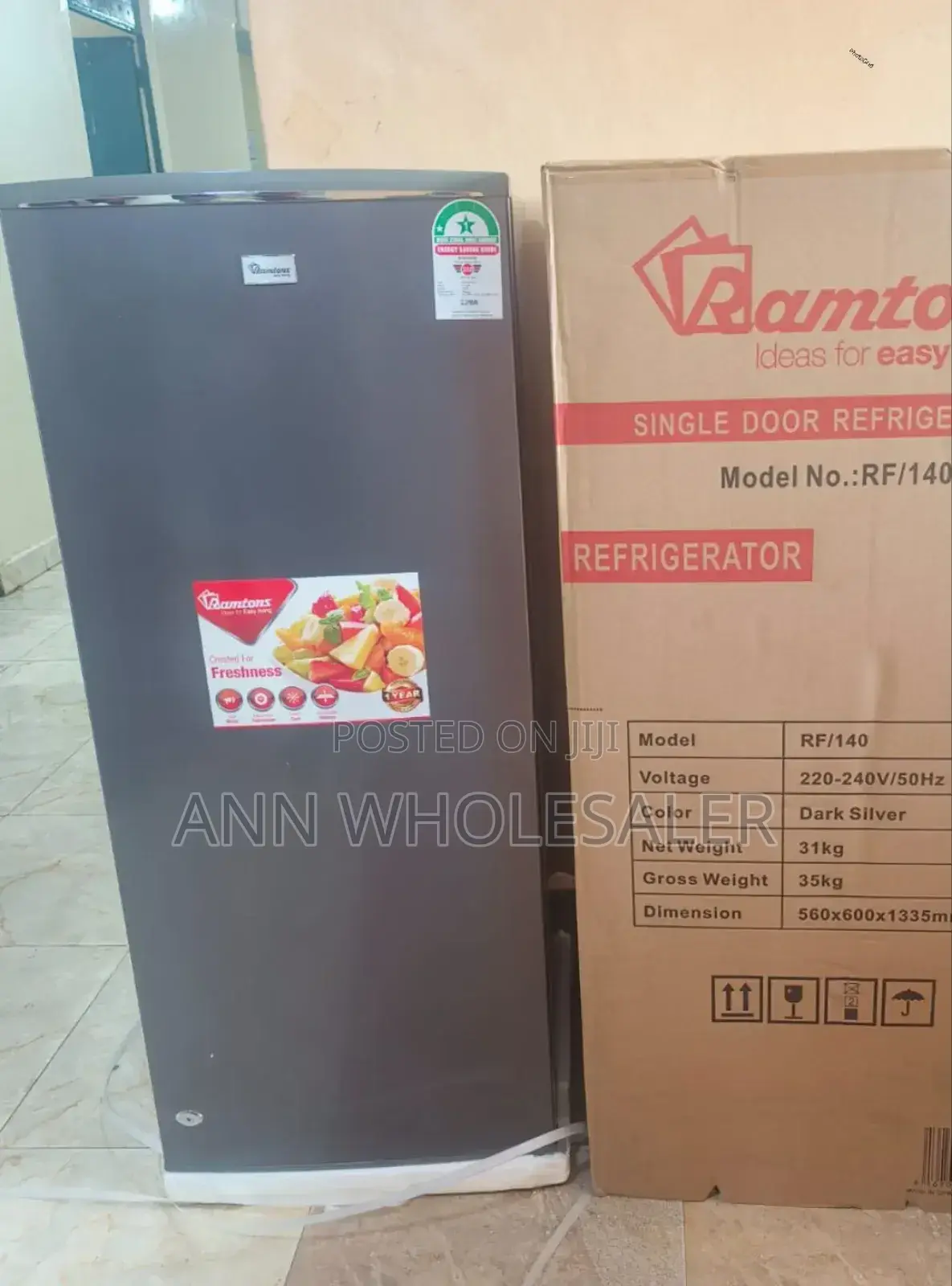 New Arrival Ramtons Rf/140-Single Door 180lt Fridge-Silver