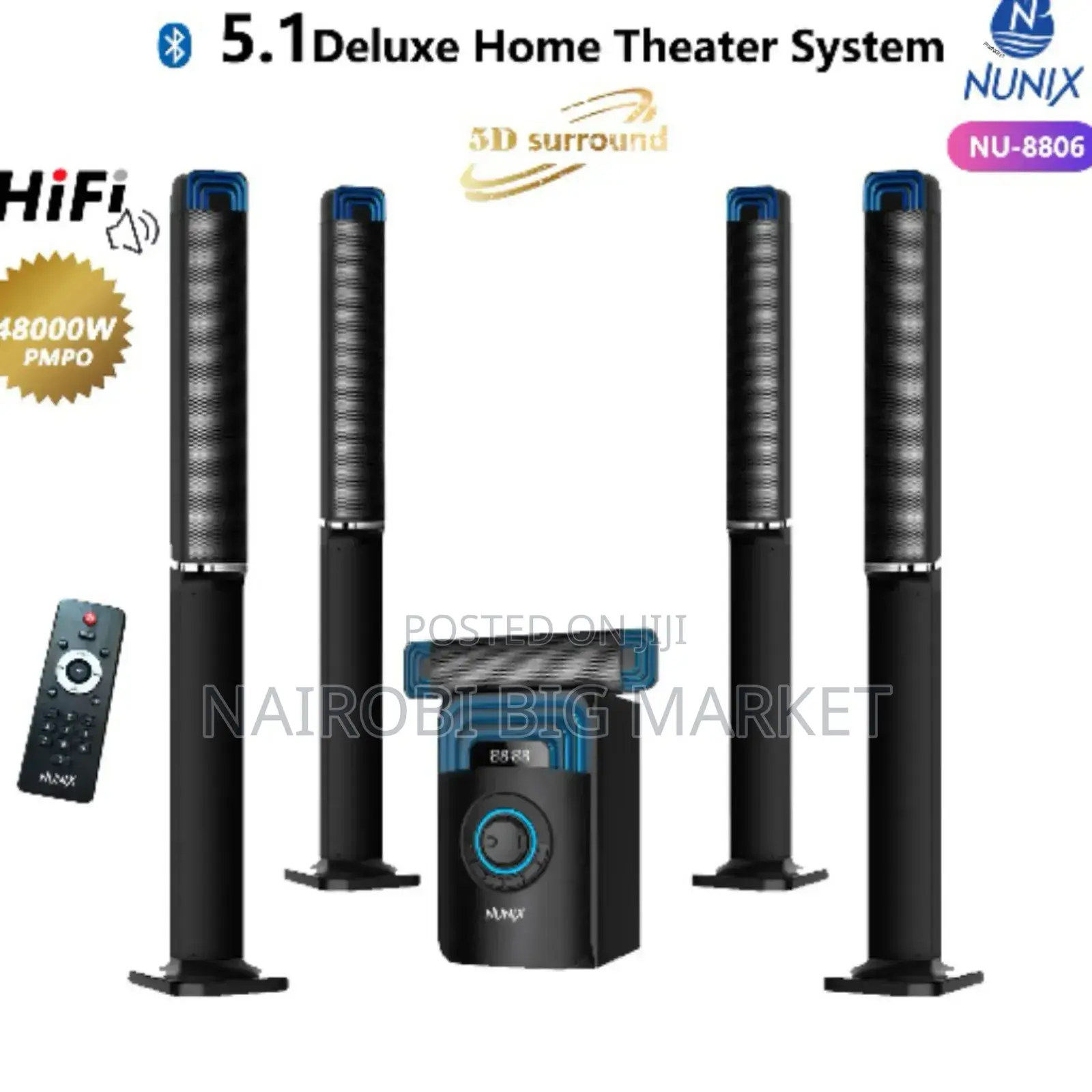 Nunix 5.1 Deluxe Home Theater System Super Music Nu -8806
