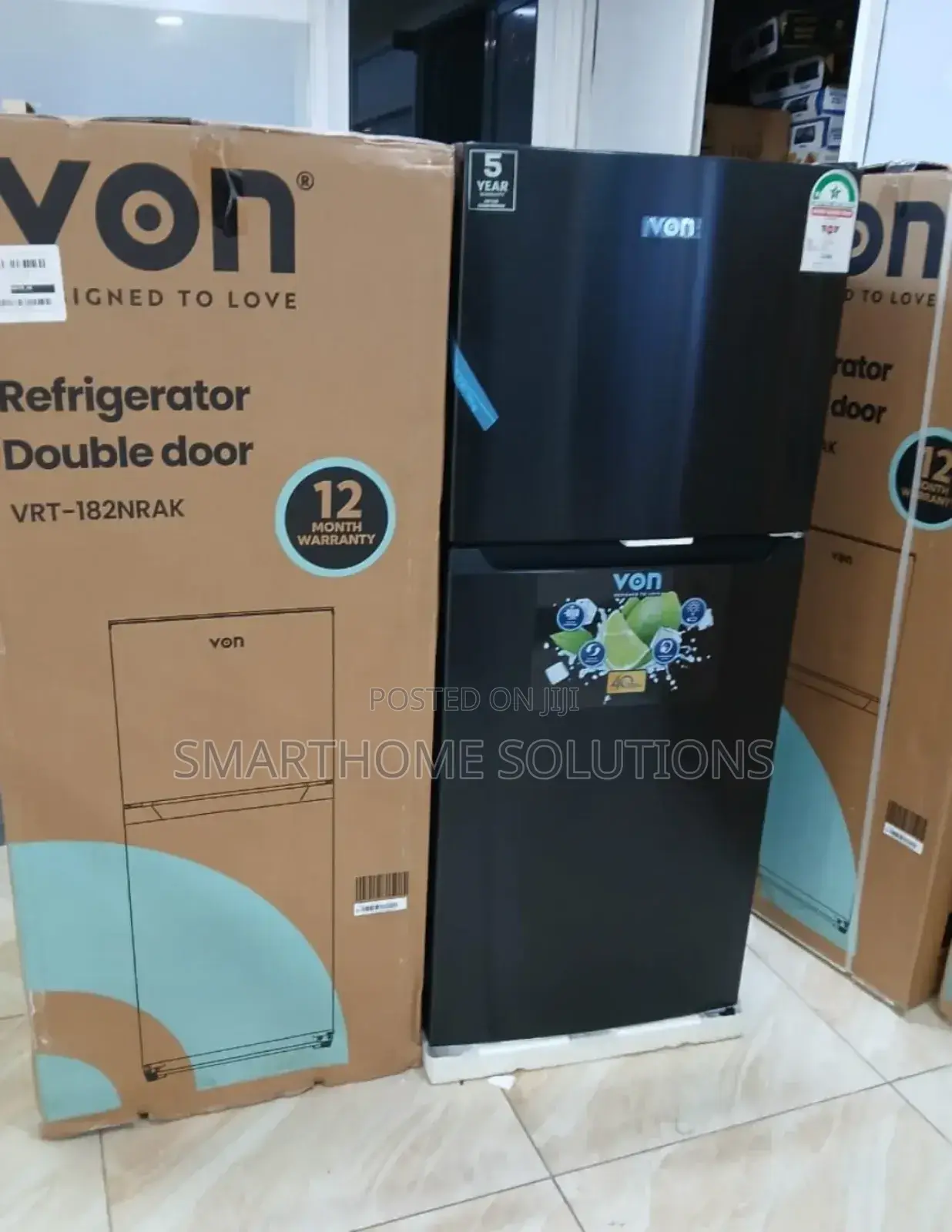 Von 182l Double Door No Frost Refrigerator VRT/182
