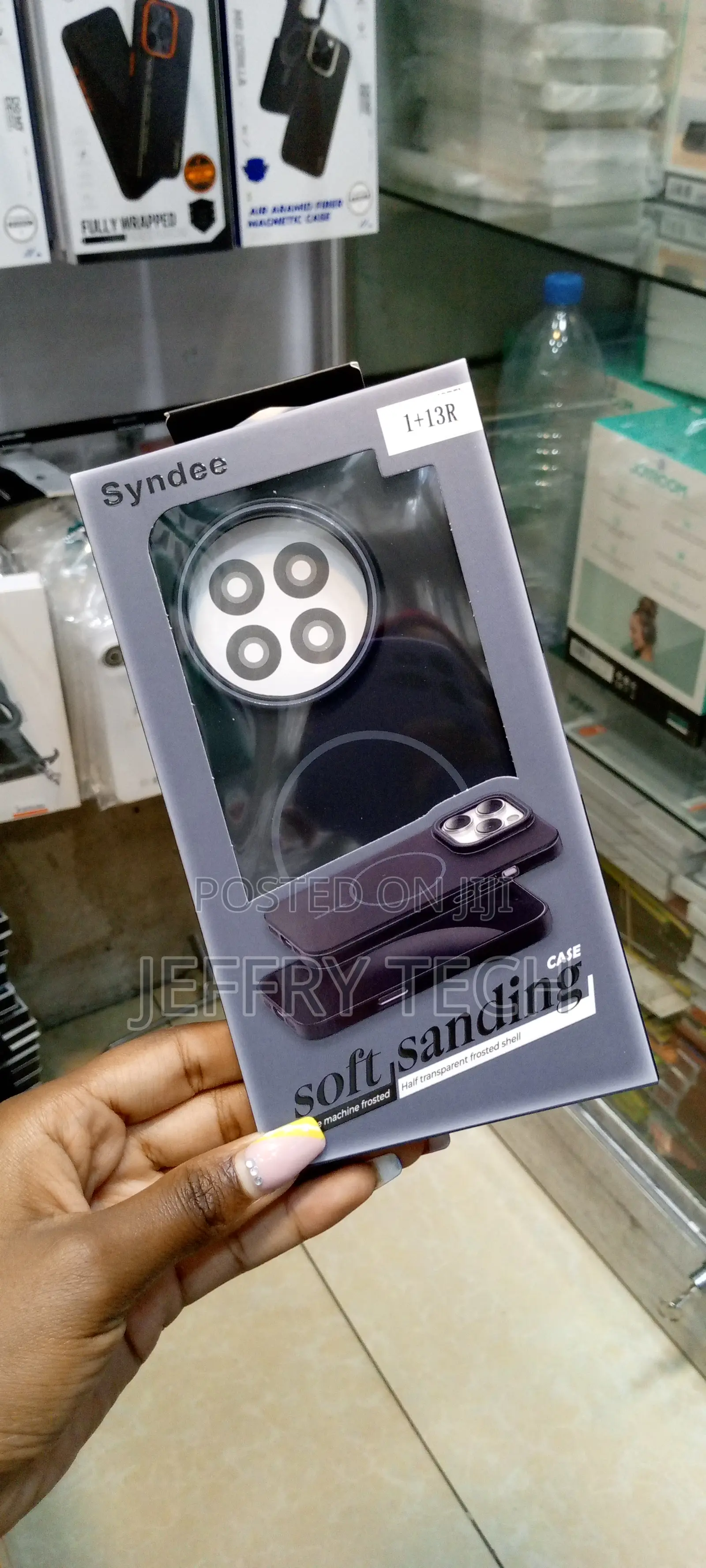 Syndee Magsafe Soft Sanding Slimsilicon Case for 1+13r-Black