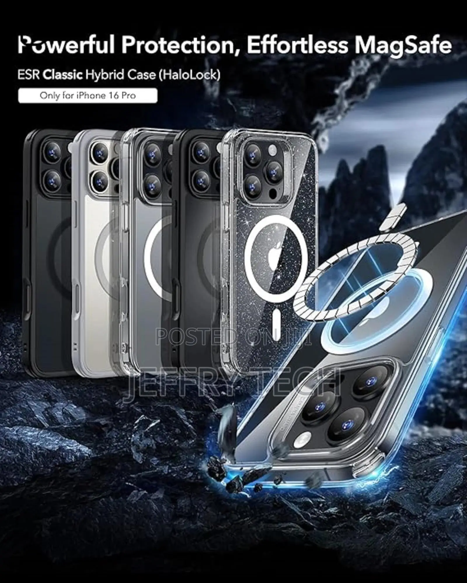 iPhone 16 Pro Magsafe, Shockproof Military-Grade Clear Case
