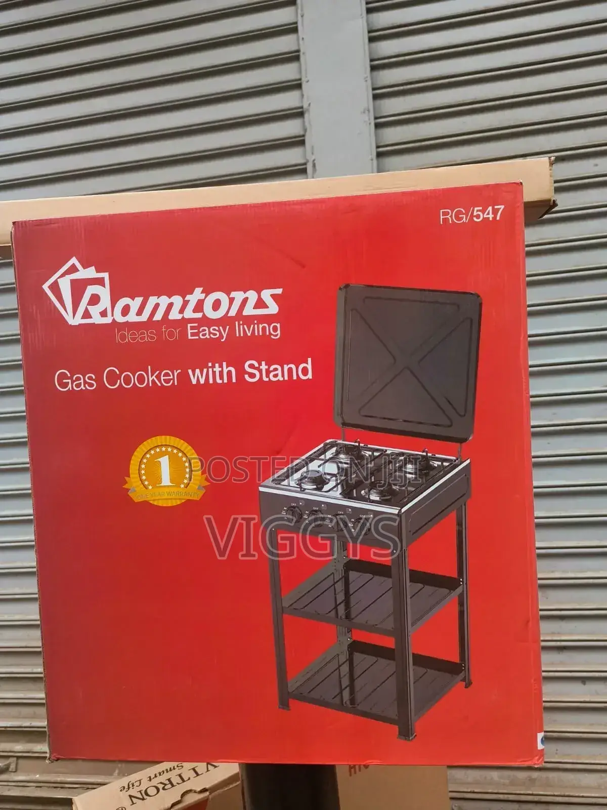 Ramtons 4 Burner Standing Cooker With Shelf .