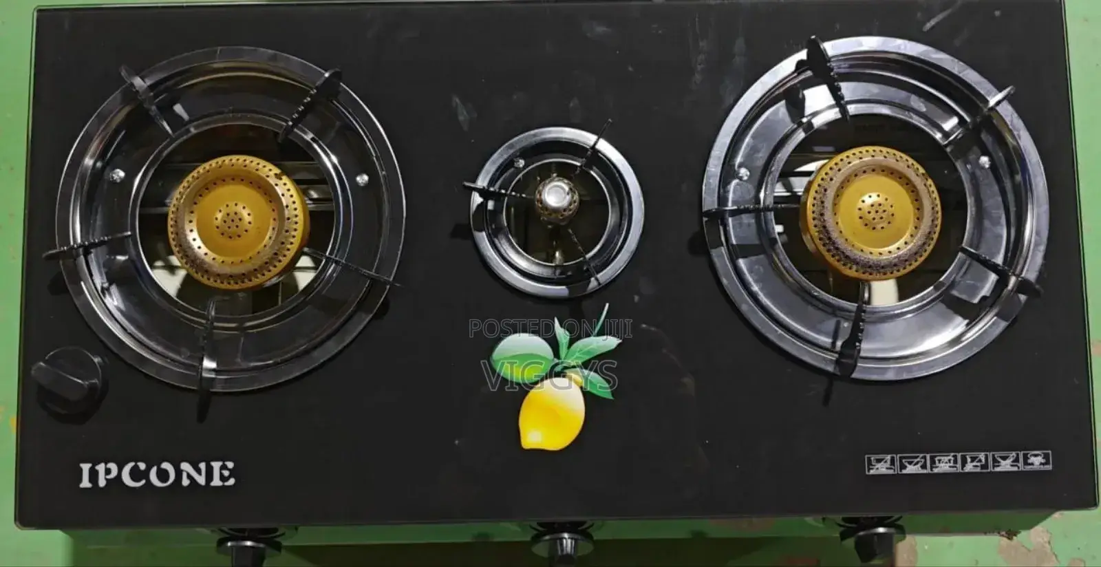 Ipcone 3 Burner Glass Top Cooker Tabletop
