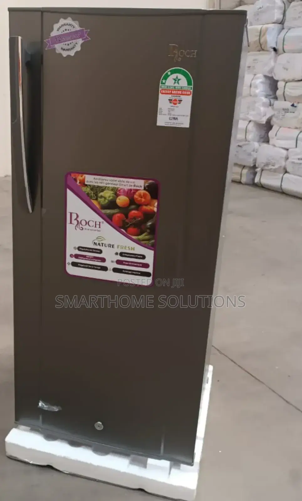 150 Litres Roch One Door Refrigerator Grey Rf/150l
