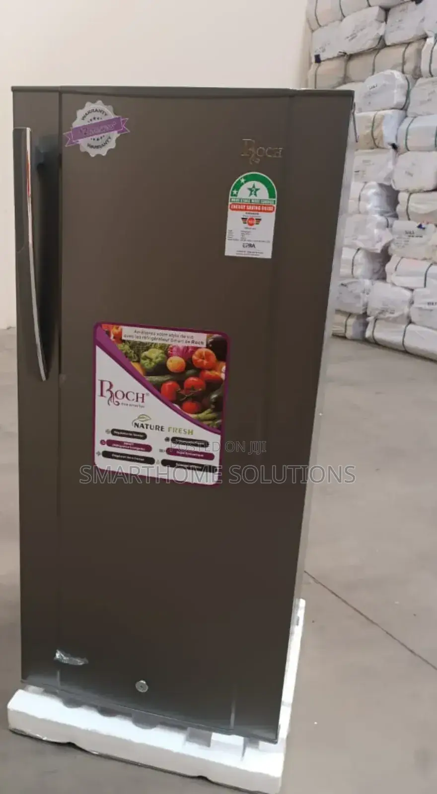 150l Roch Single Door Refrigerator Grey Rf/150l