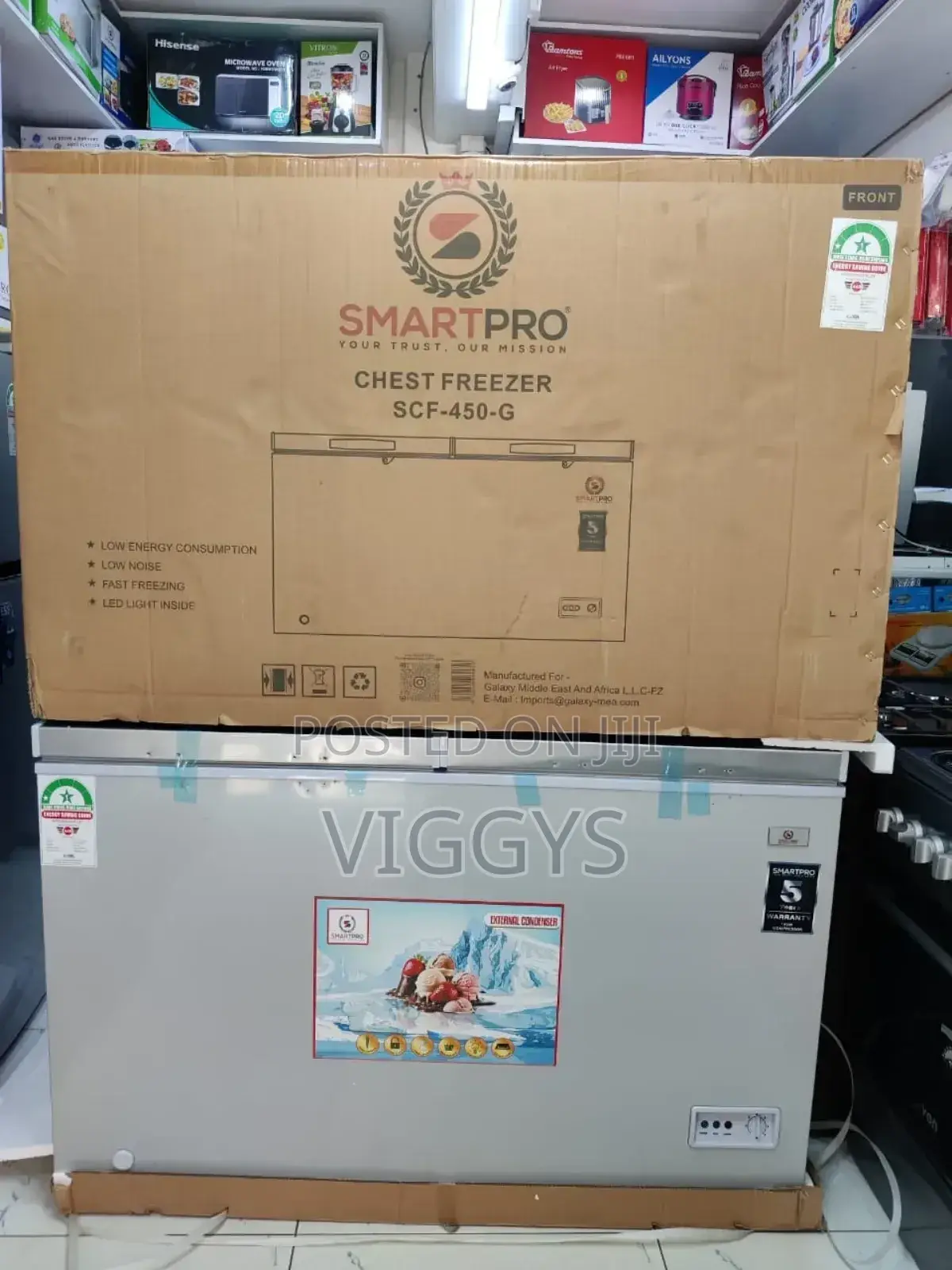 Smartpro Freezer Two Door 345 Litres Chest Freezer.