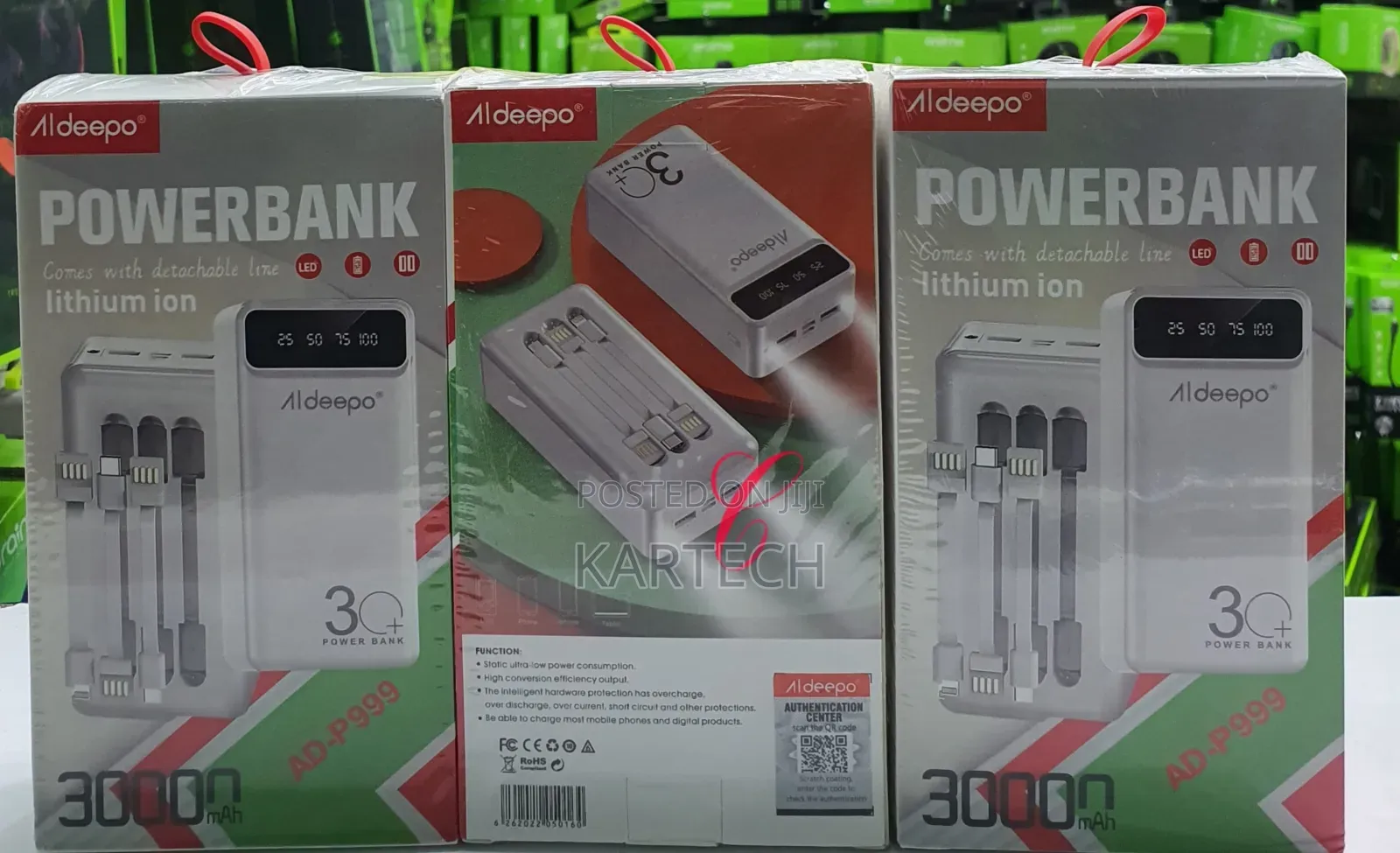 Aldeepo Ad-pd999 30,000mah Power Banks With 3 Cables