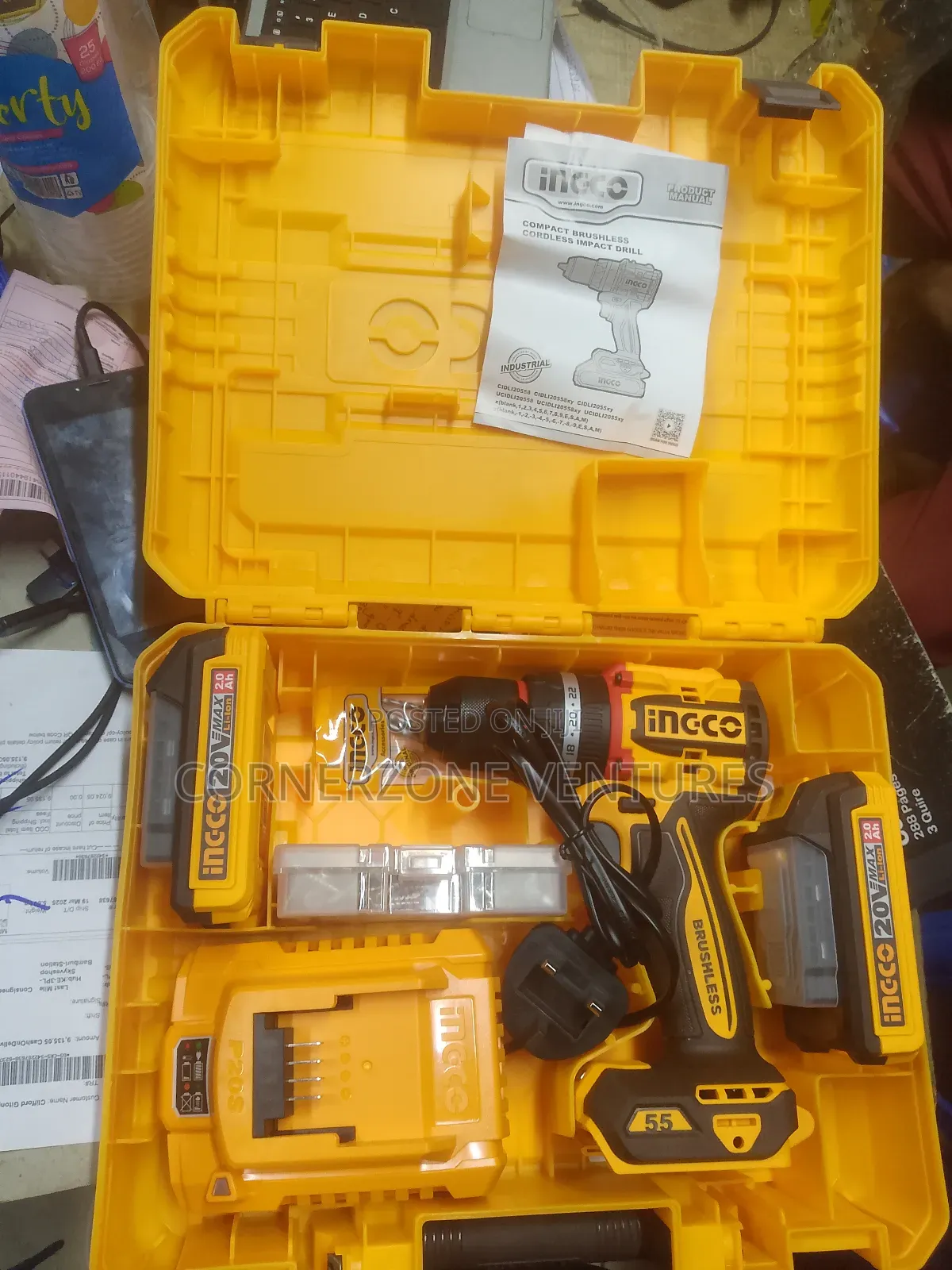 Ingco 20v Cordless Impact Wrench, Brushless Impact Drill