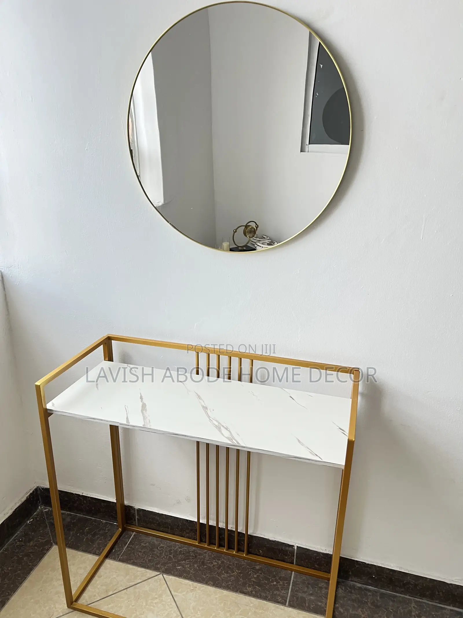 Console Table With Unbreakable Mirror Set