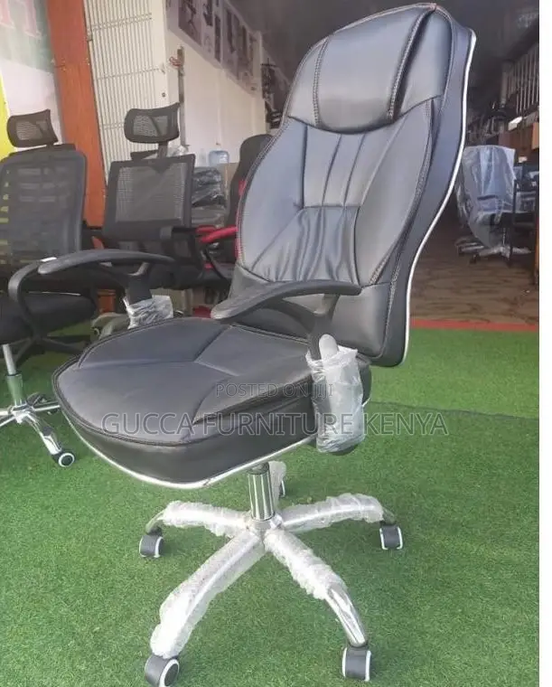 Office Chairs: High Back Leather Generic Staff Room Chair