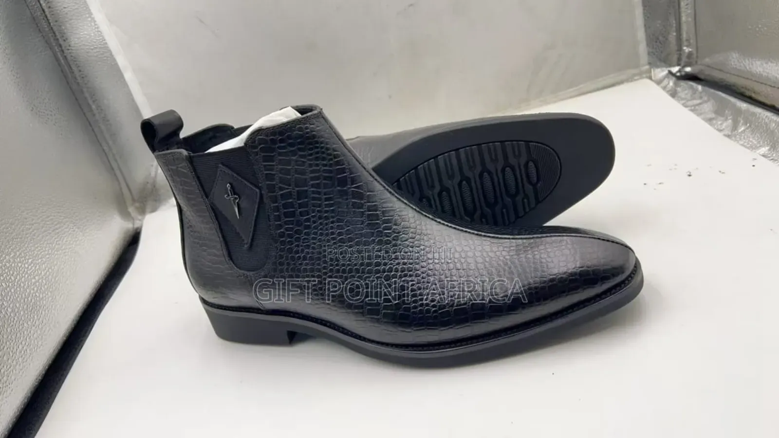 Black Official Leather Boots Shoes for Men