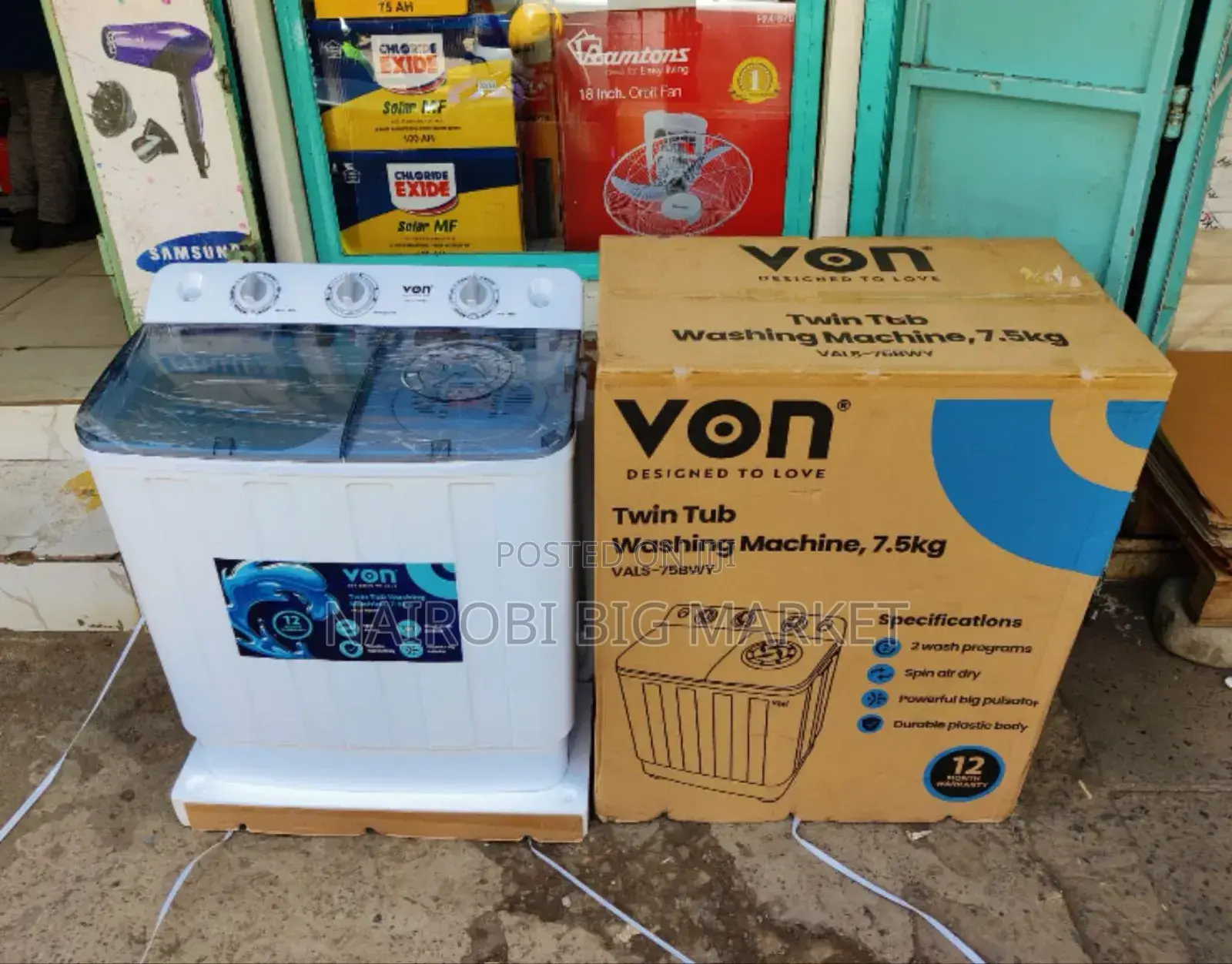 Twin Tub Von 7.5 KGS Machine Vm/8