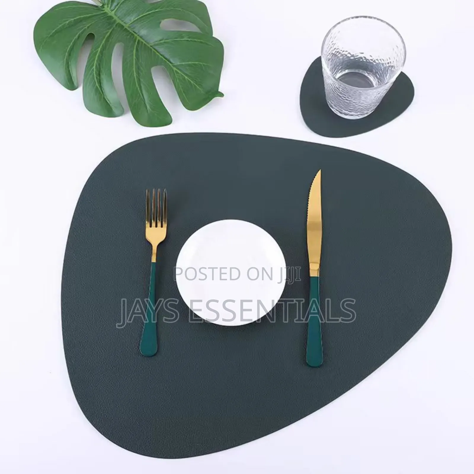 12pc Leather Table Mats Coasters Set