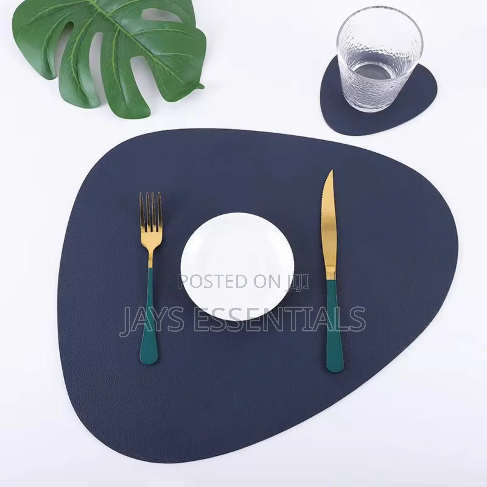 12pc Leather Table Mats Coasters Set
