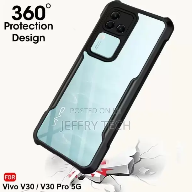 Micvir Back Cover for Vivo V30 Pro 5g (Transparent, Black, S