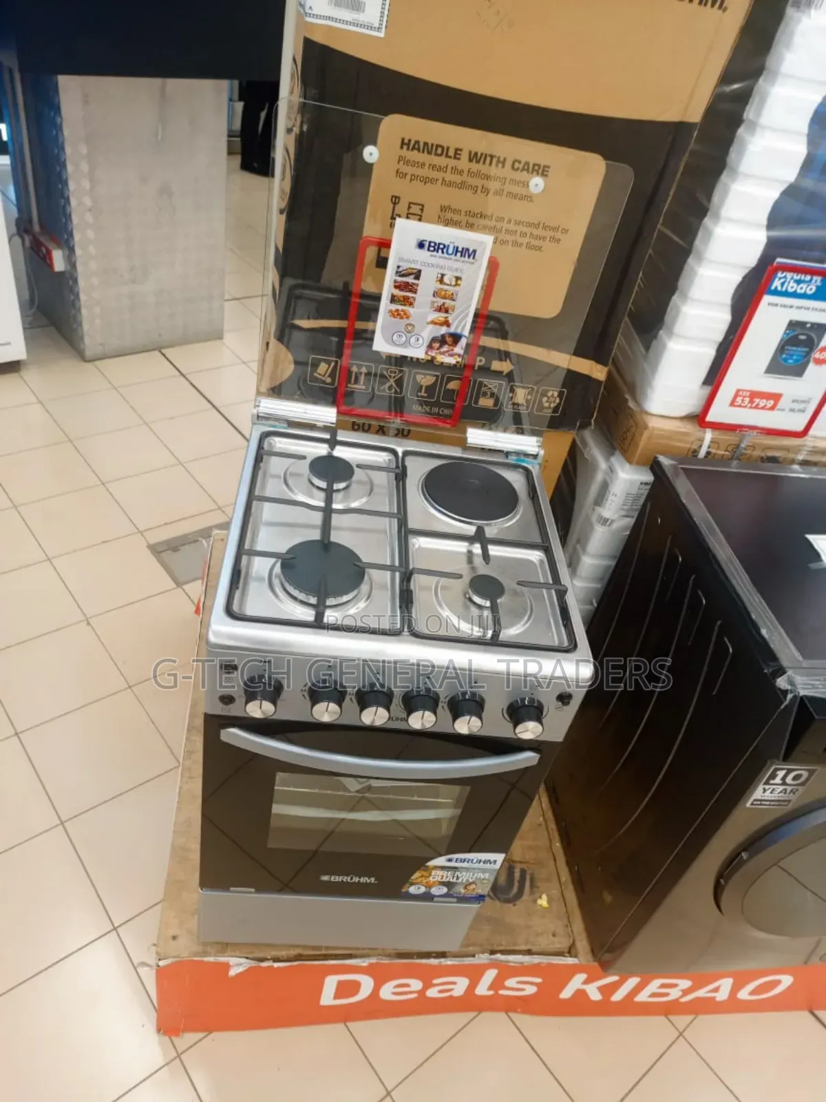 Bruhm 3gas+1hotplate 50*60 Free Standing Cooker