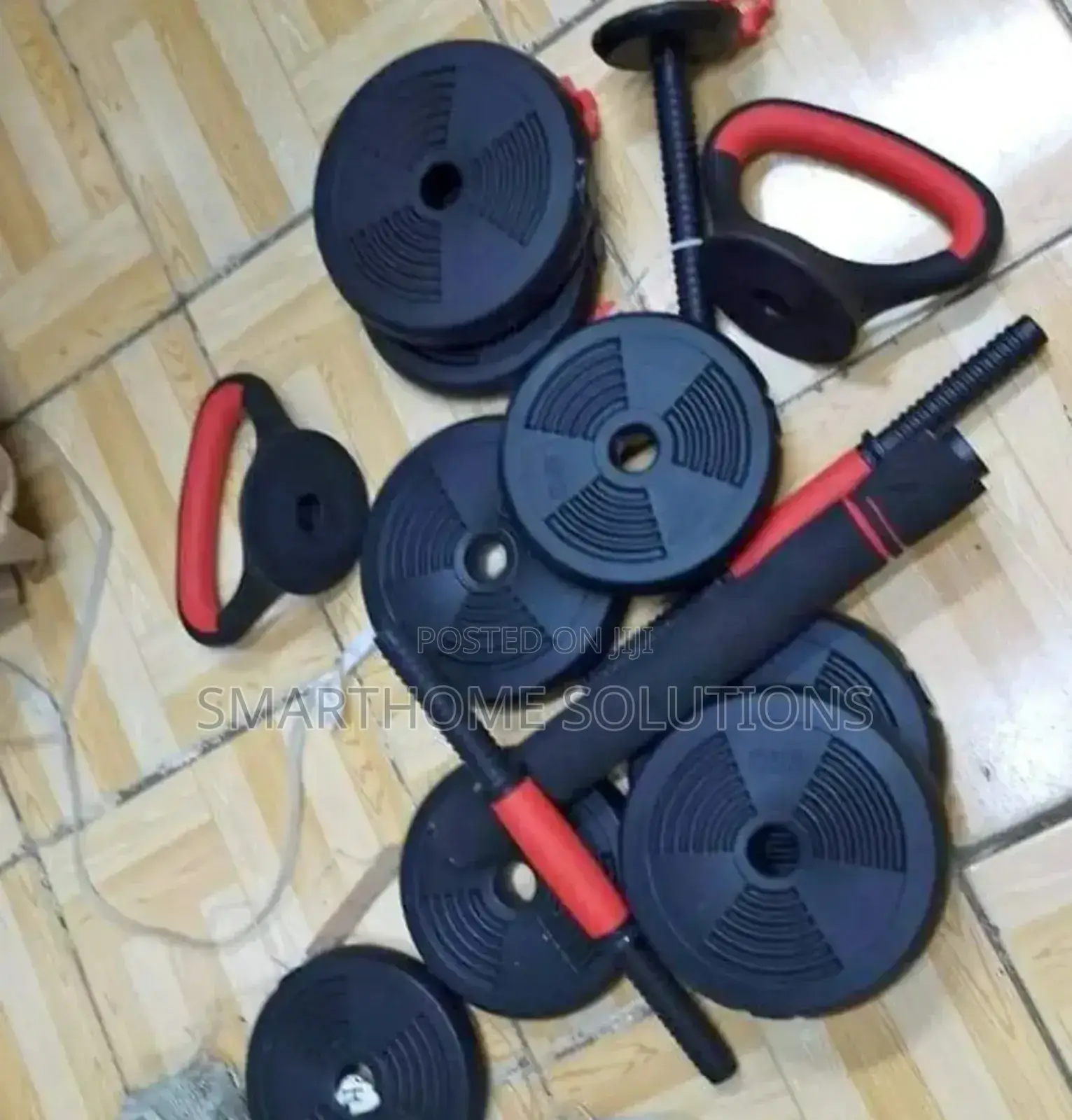 Durable 15kg Dumbell Barbell Kit 6in1