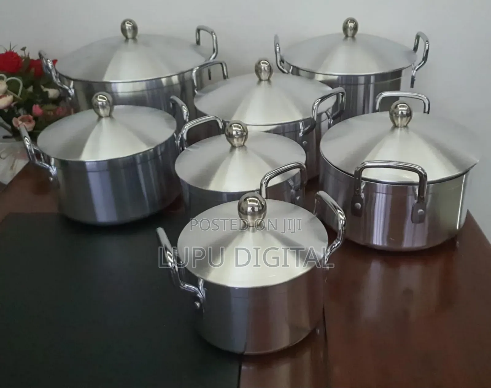 7pcheavy Aluminium Cooking Pots Sizes16,18,20,22,24,26,28cm