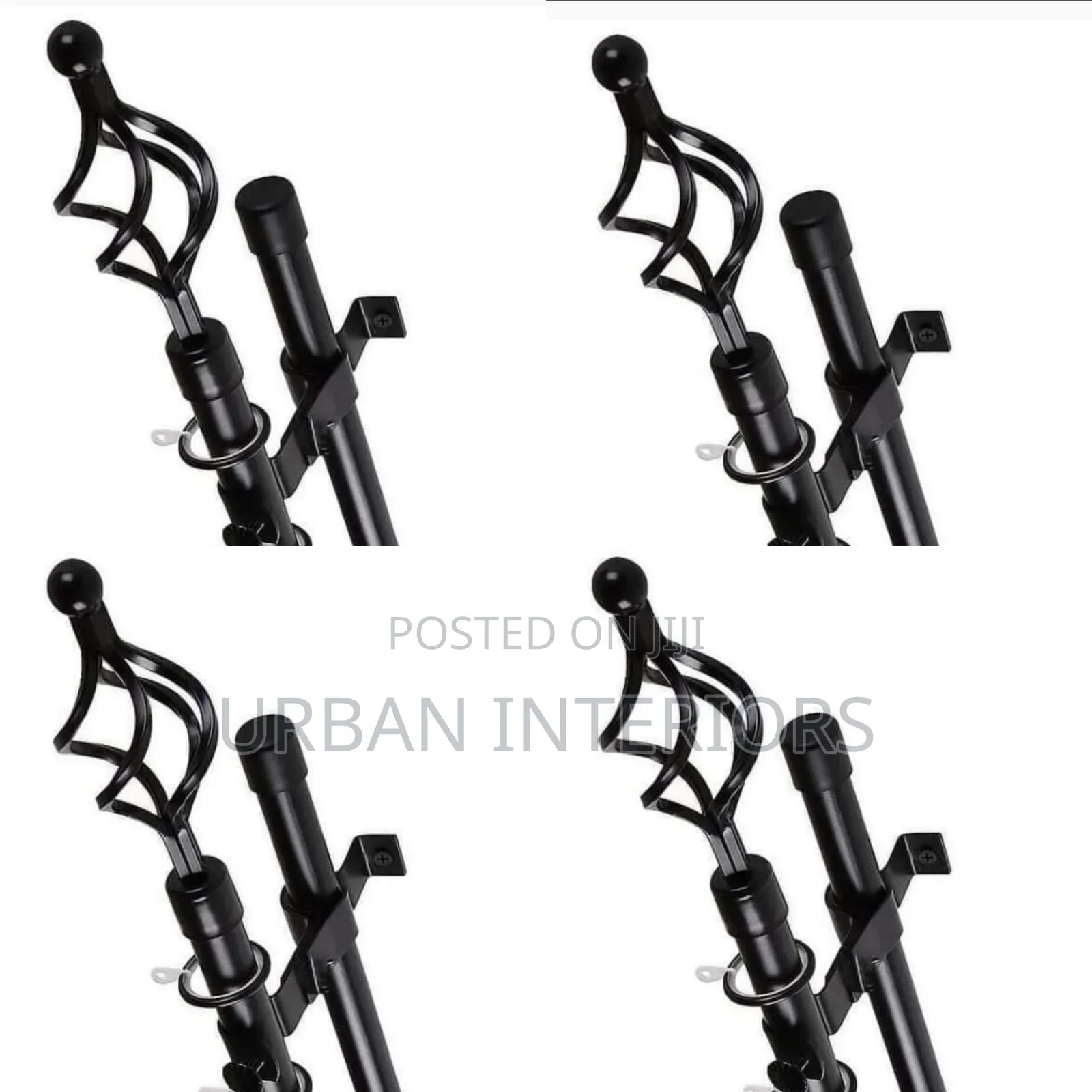 Double Curtain Rods.Black Adjustable Curtain Rods 