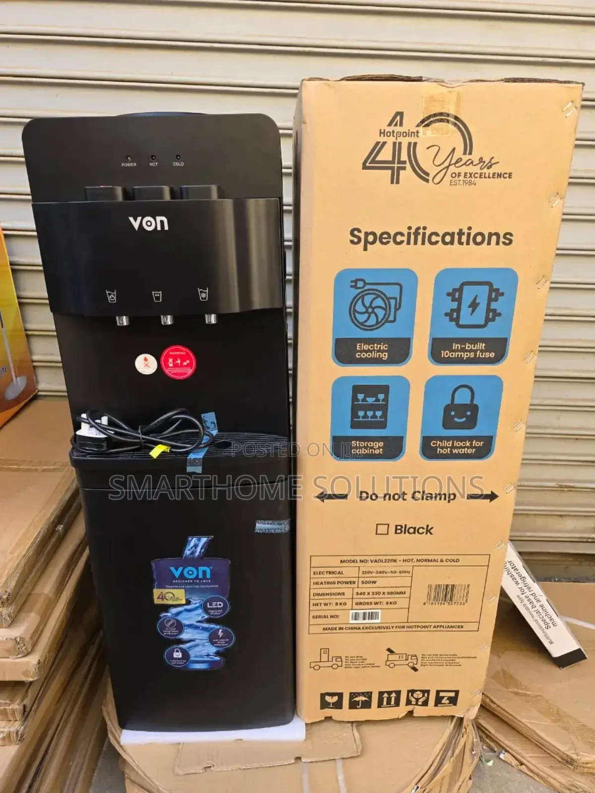 Von 3 Tap Black Hot and Normal and Cold Dispenser